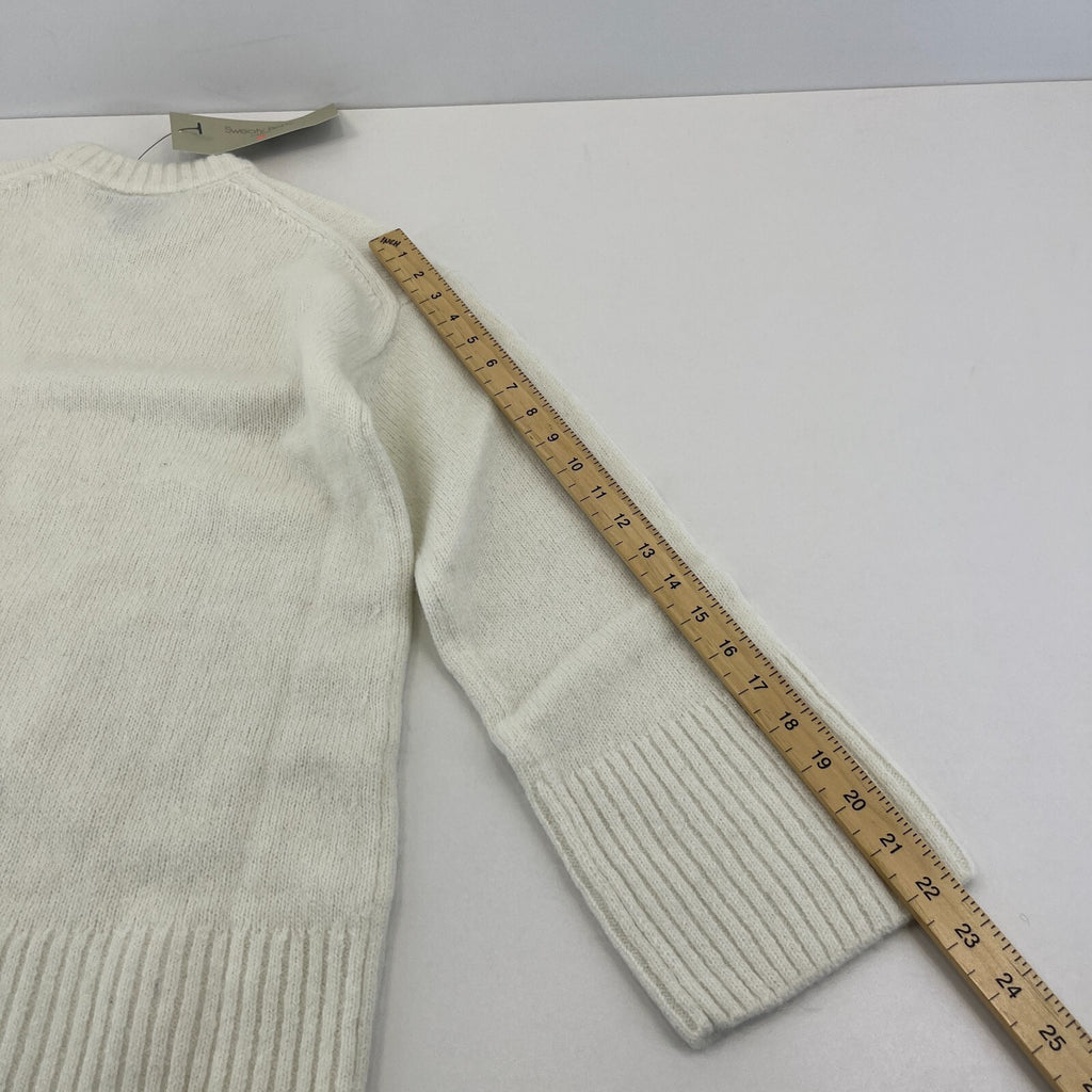 Sweaty Betty Alpine Wool Crew Neck Jumper Sweater in Lily White size S Alpaca