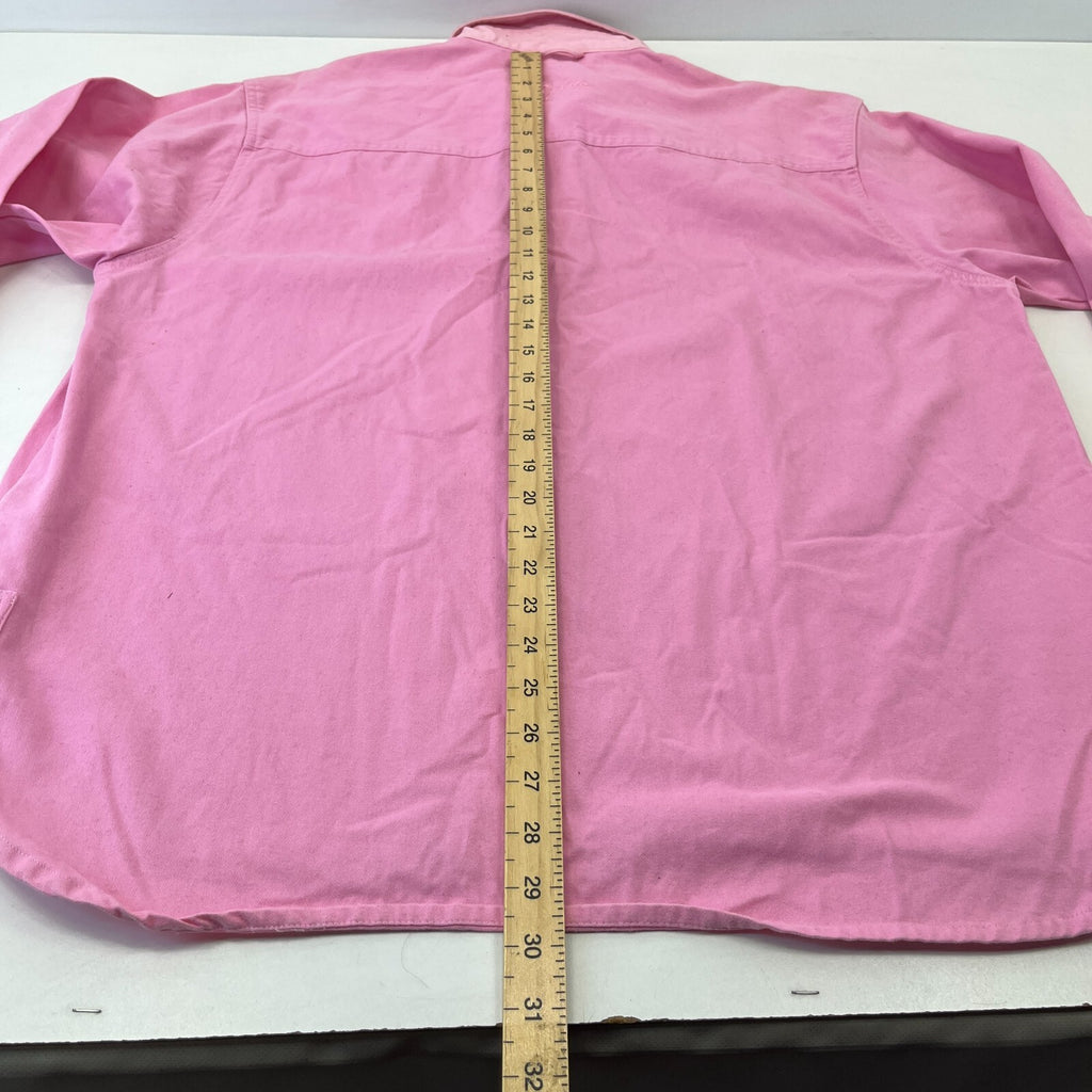 Rydale Men’s Heavy Cotton Pullover Shirt Long Sleeve in Pink size XL