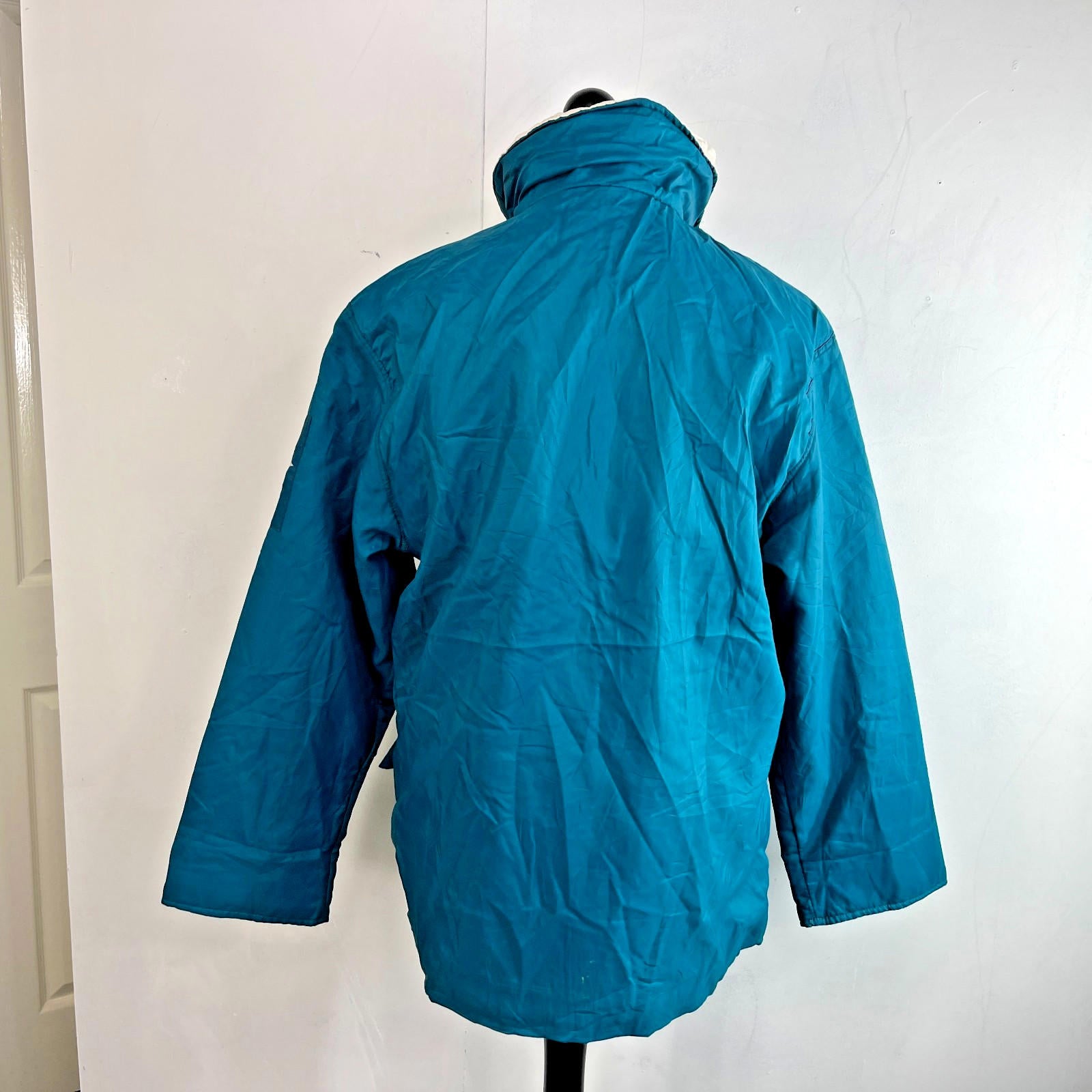Helly Hansen Mens Vintage Reversible Sailing Jacket size M Teal Green & White