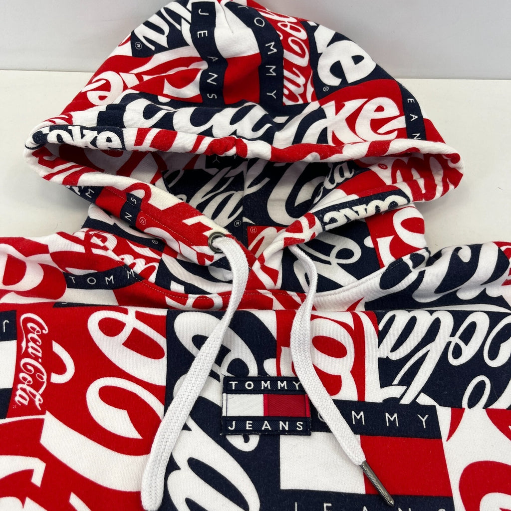 Rare Tommy Hilfiger Jeans Coca Cola Collab Hoodie Multicoloured Logo Pullover M