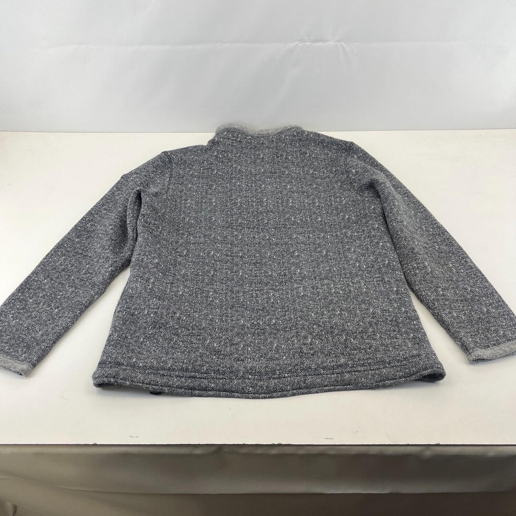Weird Fish Men's Fleece Pullover size Large Grey 1/4 Zip Herringbone
