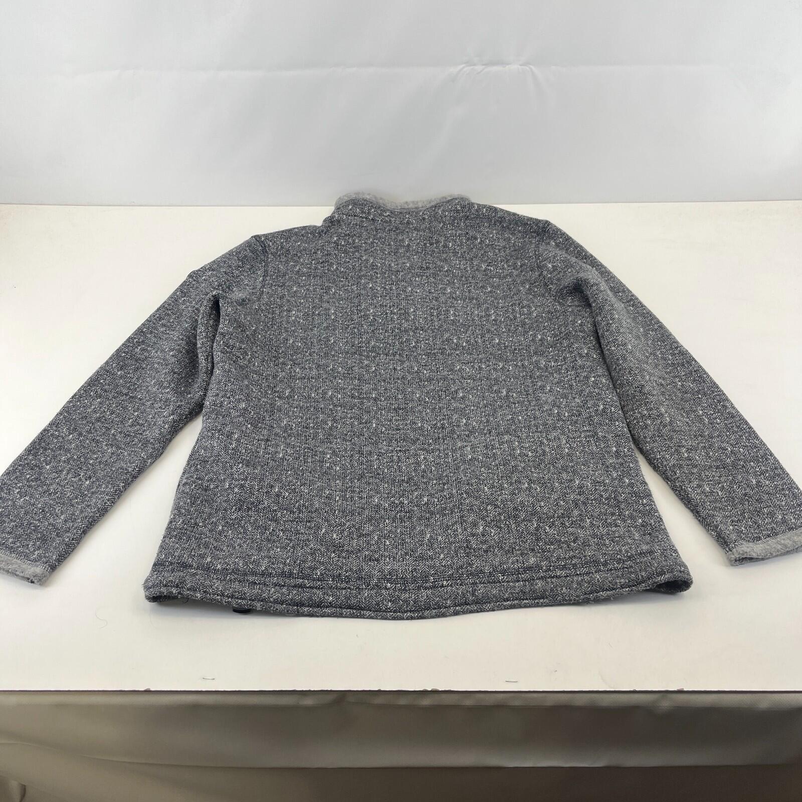 Weird Fish Men's Fleece Pullover size Large Grey 1/4 Zip Herringbone