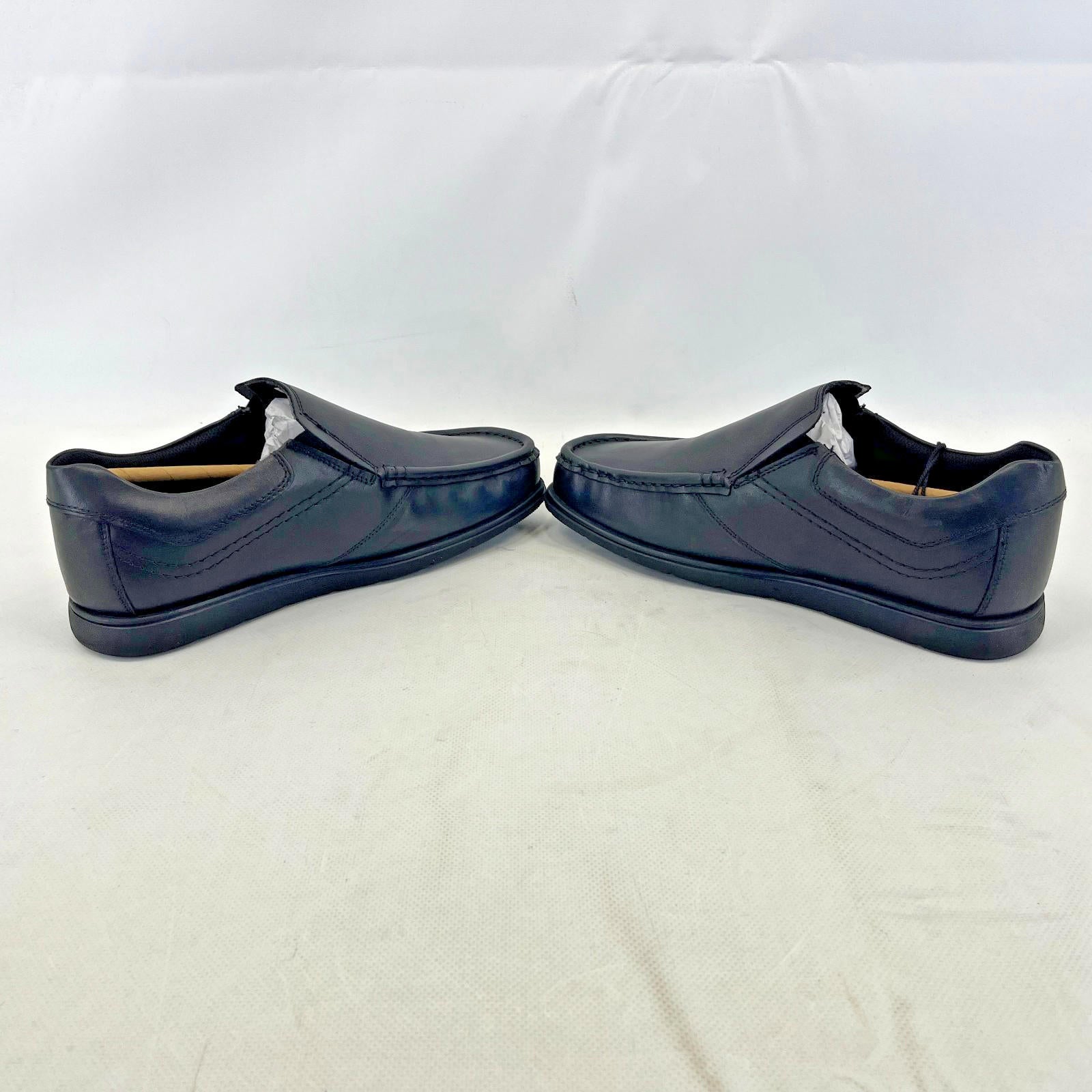 Pretty Green Waltham Slip On Shoes Moccasin Loafers Men's Black Leather size 8.5