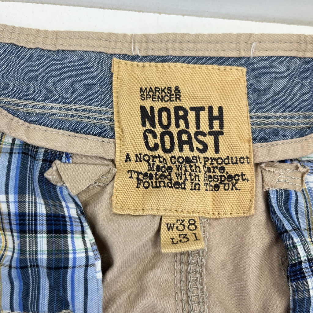 M&S North Coast Men's Beige Cargo Chino Jean Trousers W38" L31" Chinos