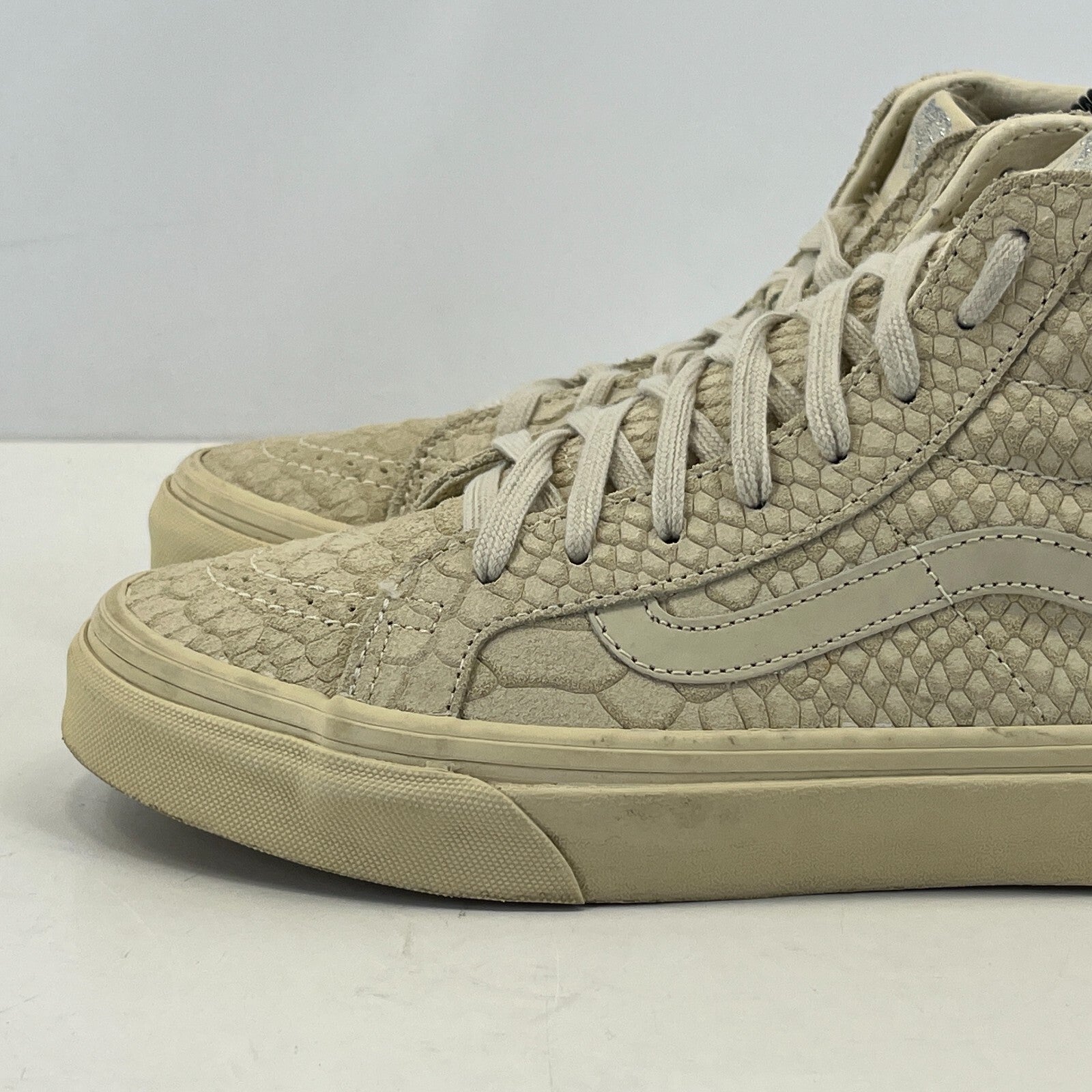 Vans Classic Hi Top Beige Suede Snake Pattern size UK 3.5 EU 36