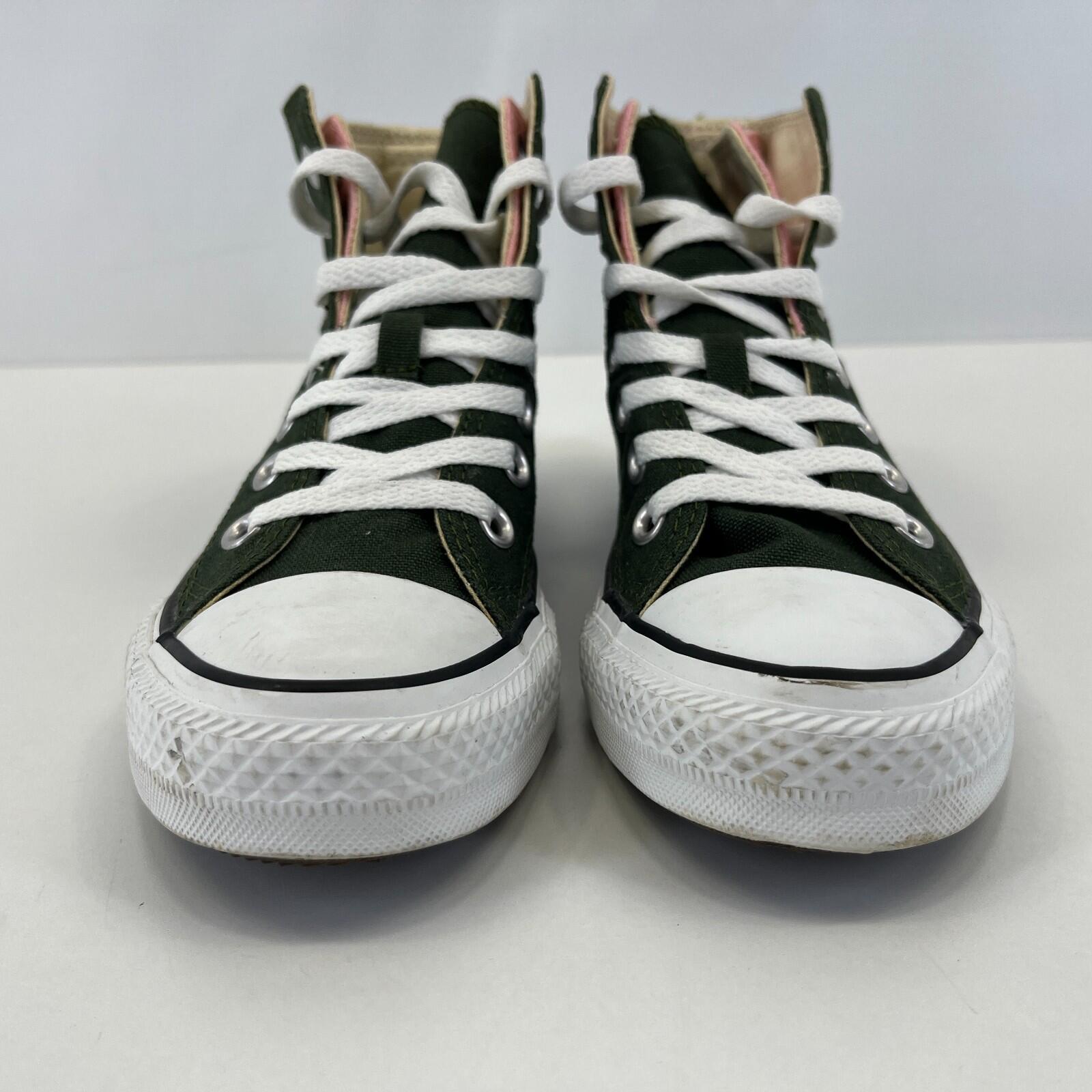 Converse All Star Chuck Taylor Double Layer Trainers Forest Green/Pink UK size 4