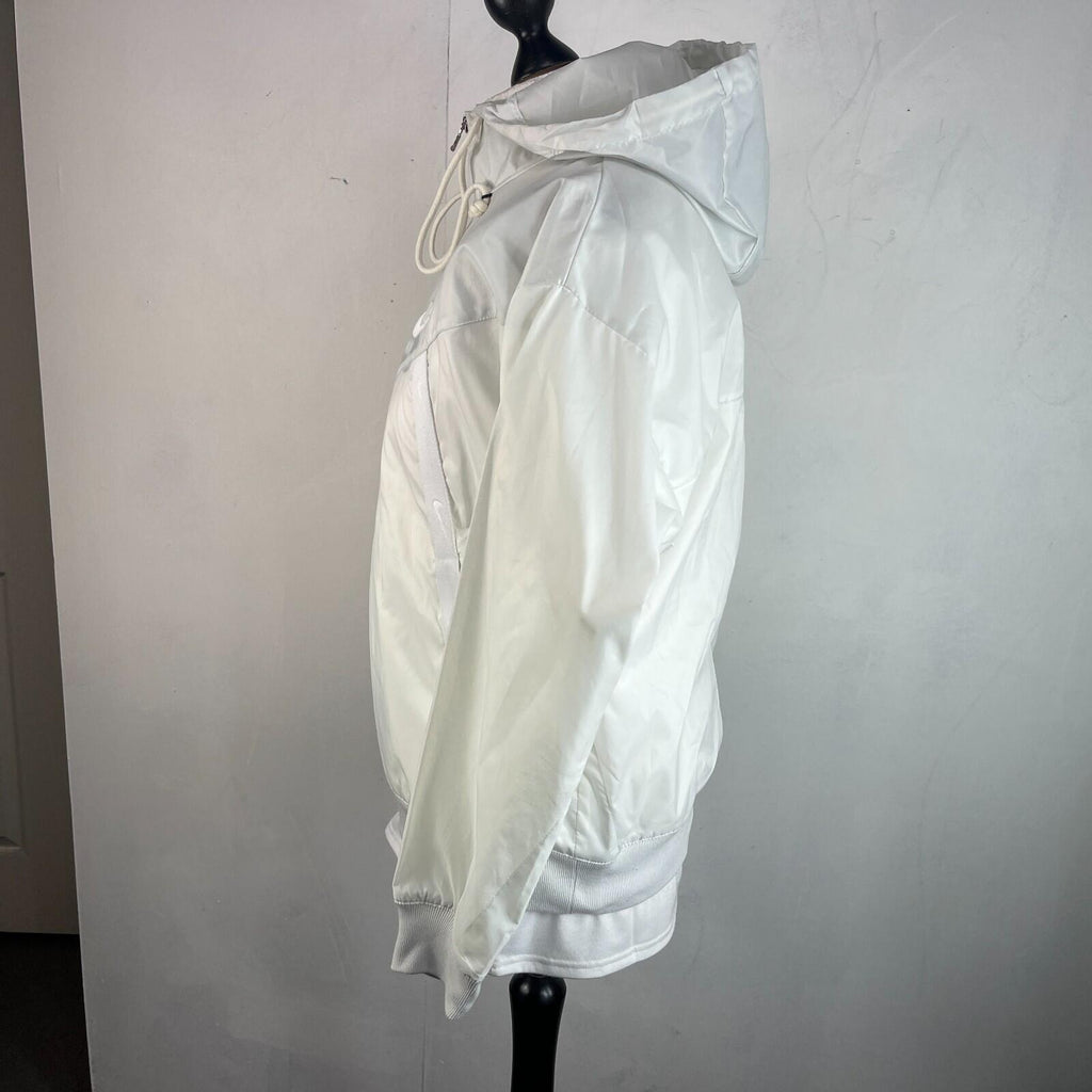 Adidas Marble Hooded Waterproof Jacket Bomber size M Full Zip in White - Rare