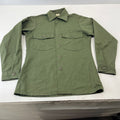 Vintage American Army Military Long Sleeve Dura Press Shirt Olive Green size L