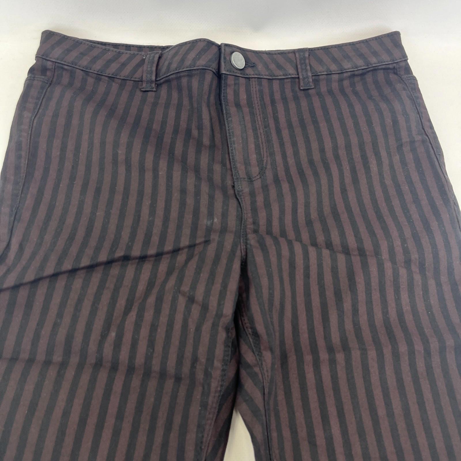 Clockhouse Womens Black/Purple Striped Jeans Cotton Blend Skinny size 40R NWOT