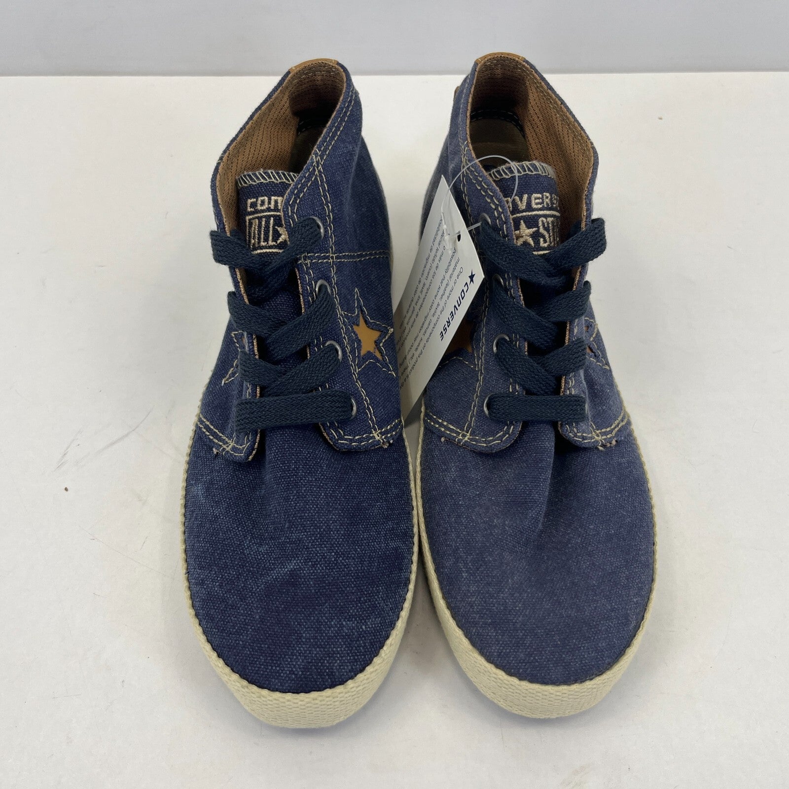 Converse All Star Classic Hi Top Womens Denim Boots Trainers Lace Up size UK 3.5