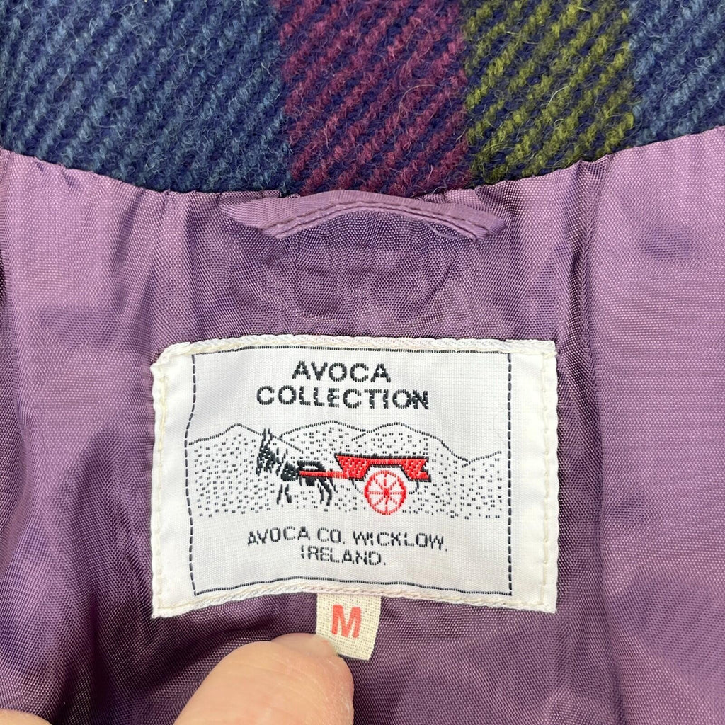 Avoca Collection Cape Coat Poncho Cloak size M Blue/Purple/Green +Attached Scarf
