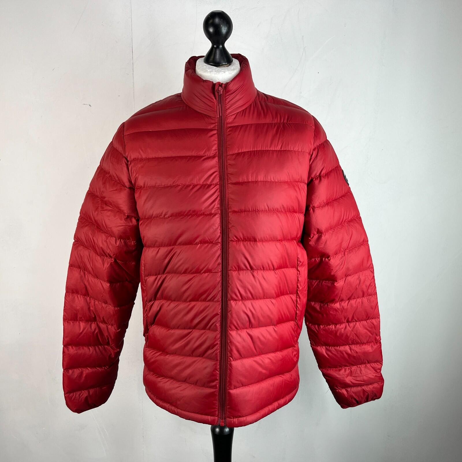 Abercrombie & Fitch Lightweight Series Down Puffer Jacket in Red Hooded size L