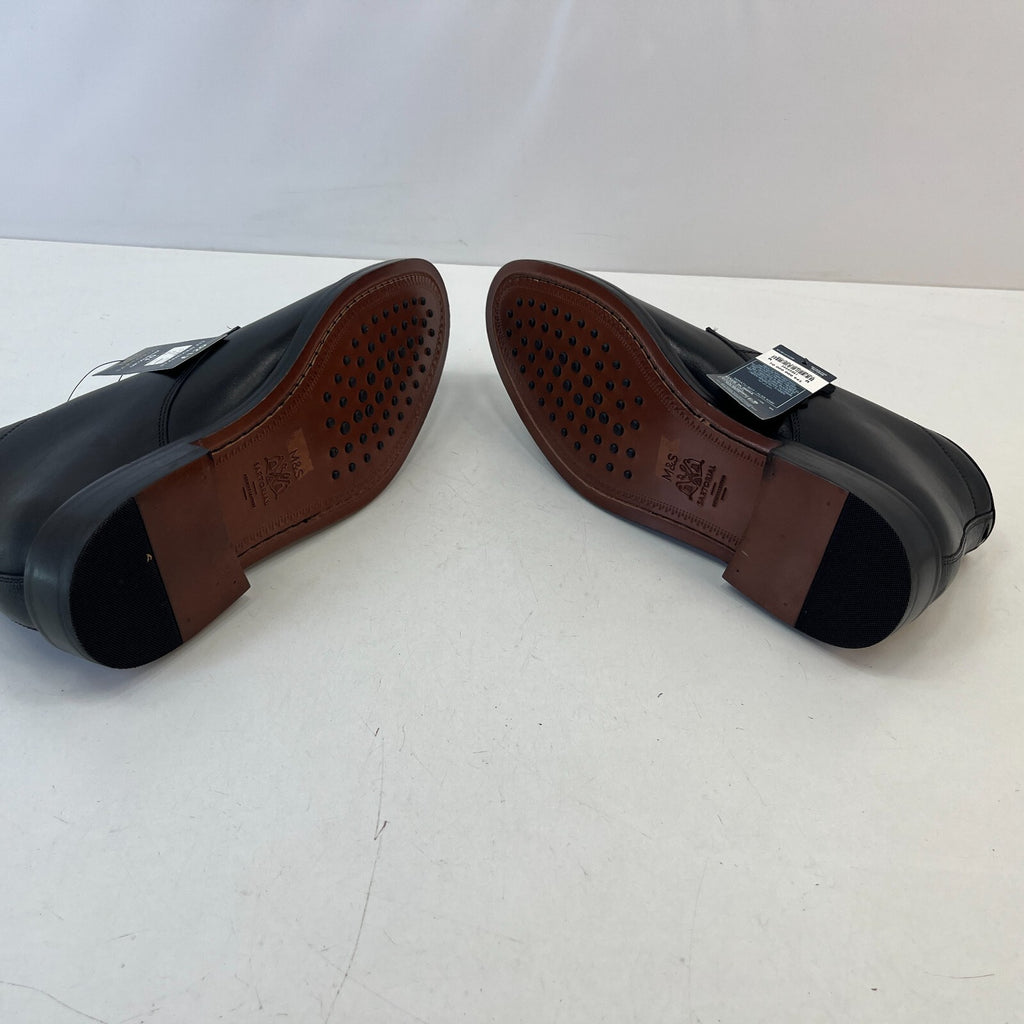 Marks & Spencer Sartorial Black Leather Smart Luxury Boots UK 10 RRP £120 New