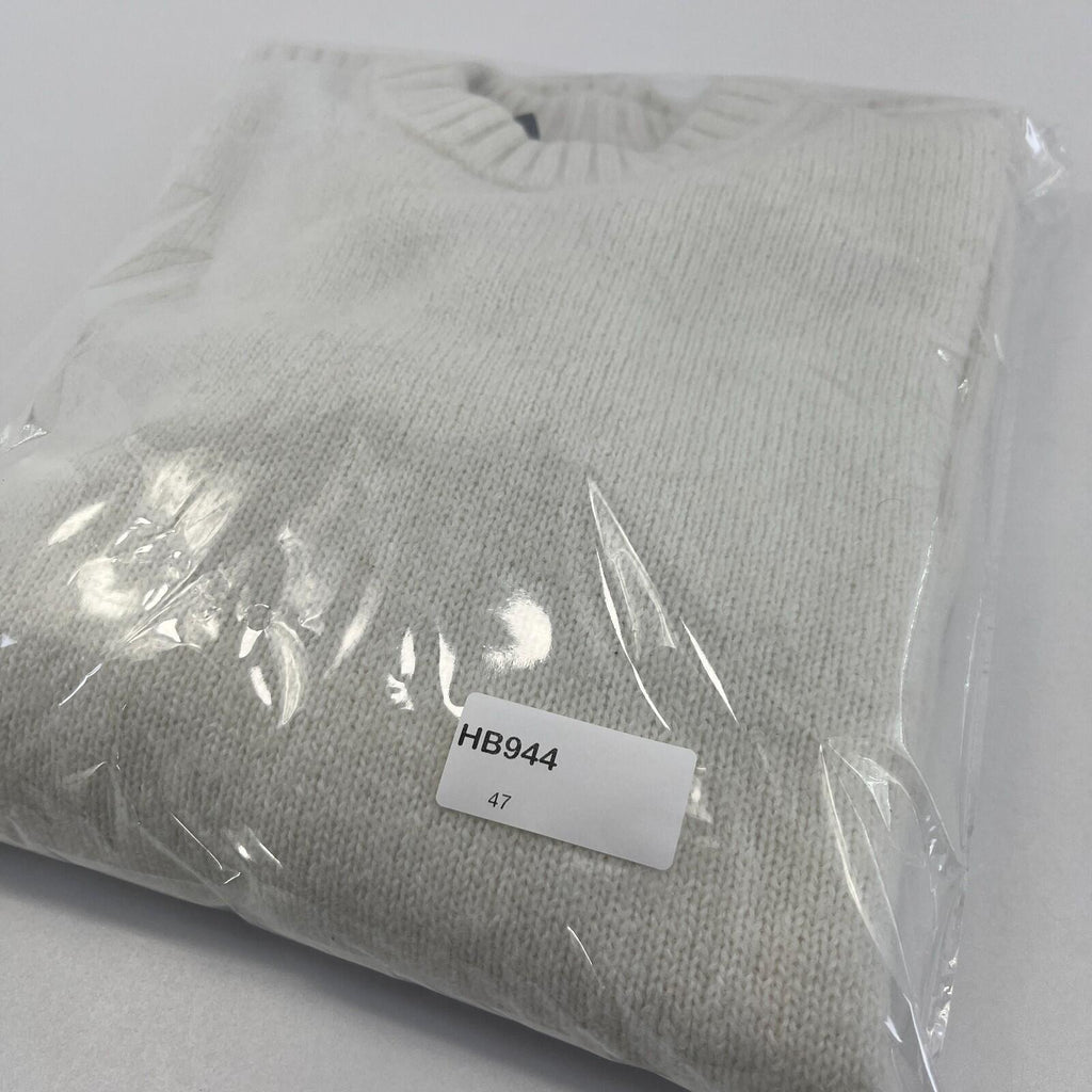 Sweaty Betty Alpine Wool Crew Neck Jumper Sweater in Lily White size S Alpaca