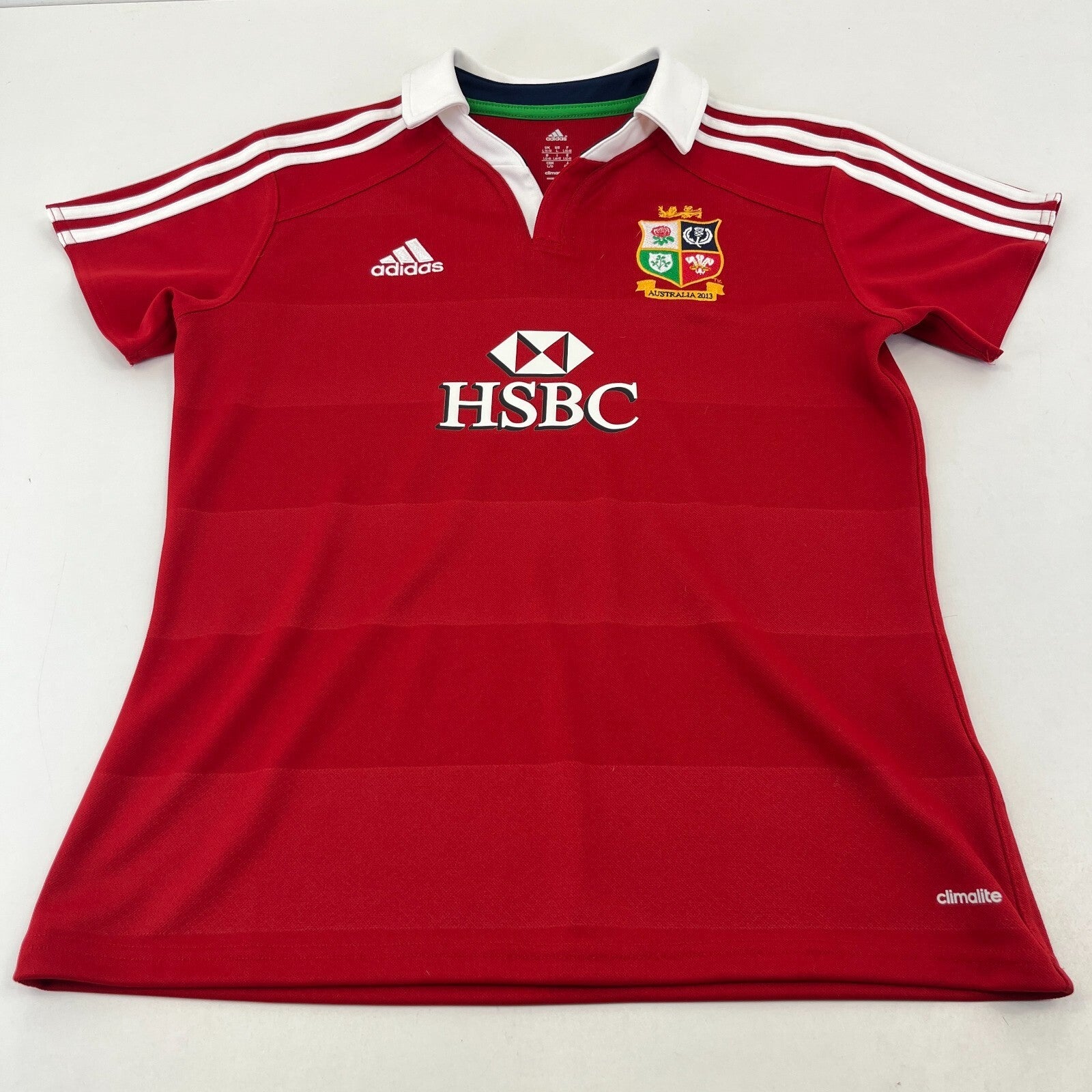 Adidas British Irish Lions 2013 Tour Rugby Union Shirt 125 Womens size L Red
