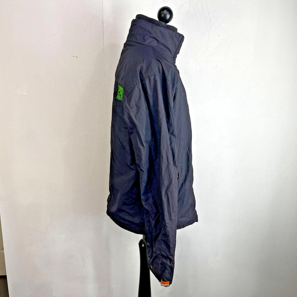 SuperDry Original Windcheater Jacket in Black/Green size XL Hooded