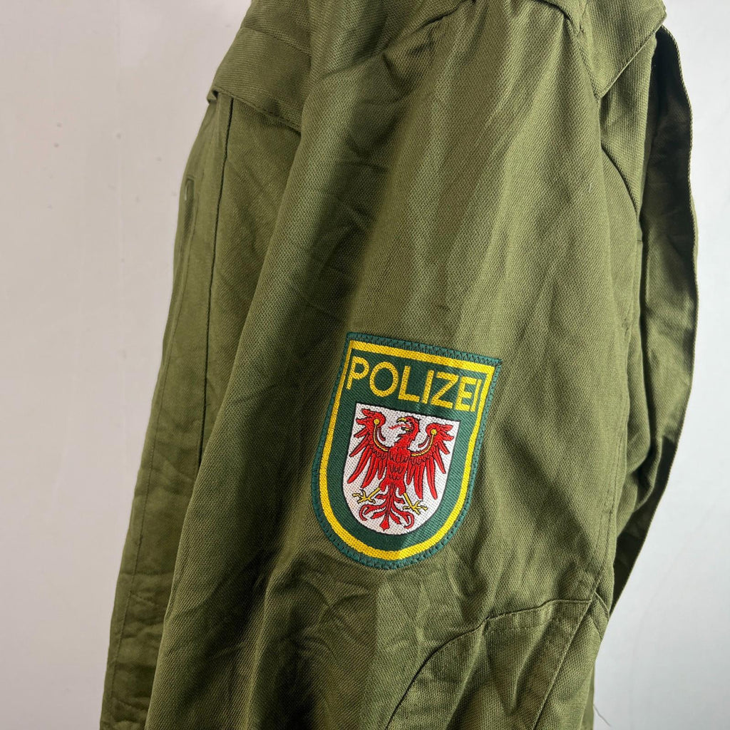 Vtg Norskin 80's German Polizei Denim Work Jacket Chore Coat OG Green Size EU 56