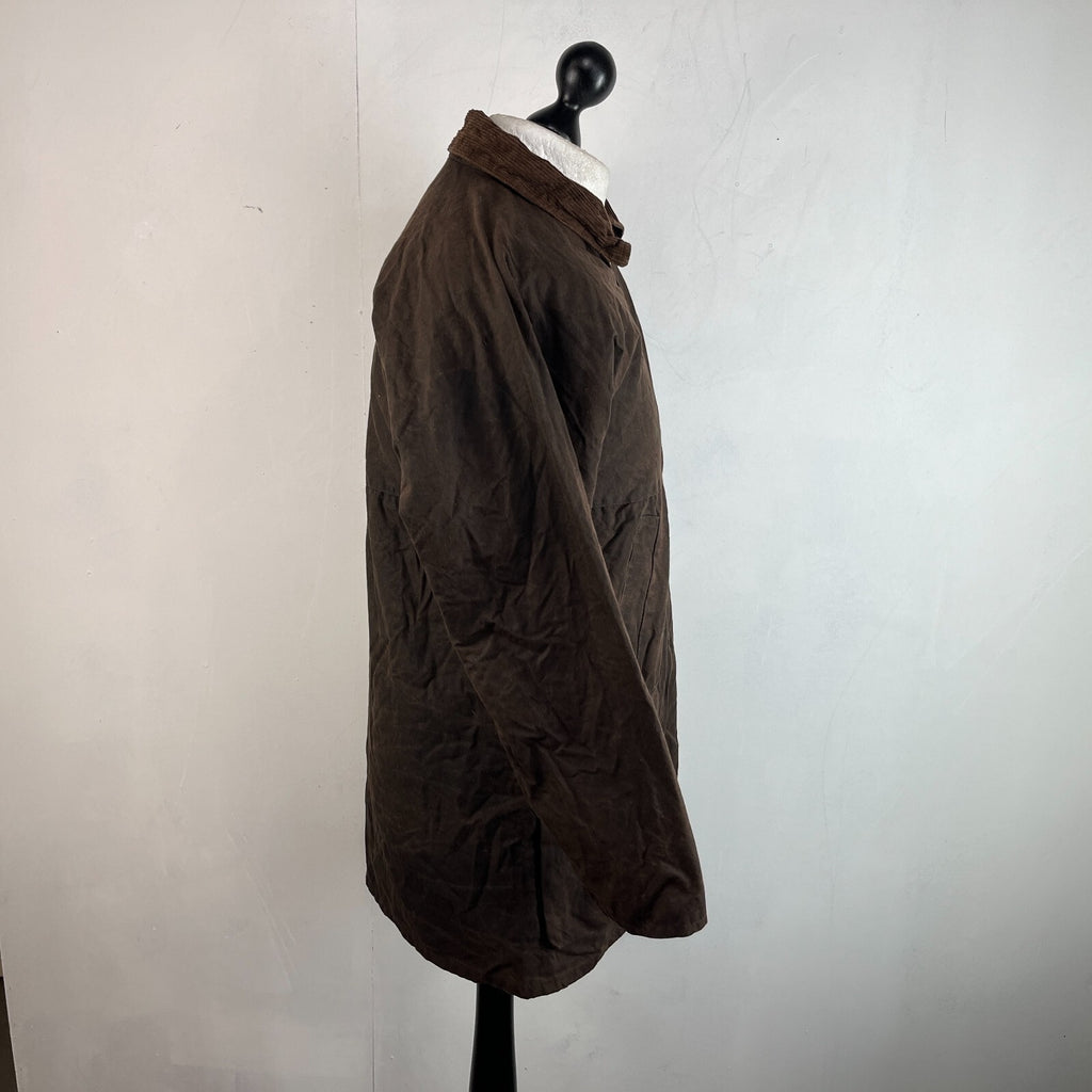 Men's Quilted Wax Cotton Jacket Brown size Small