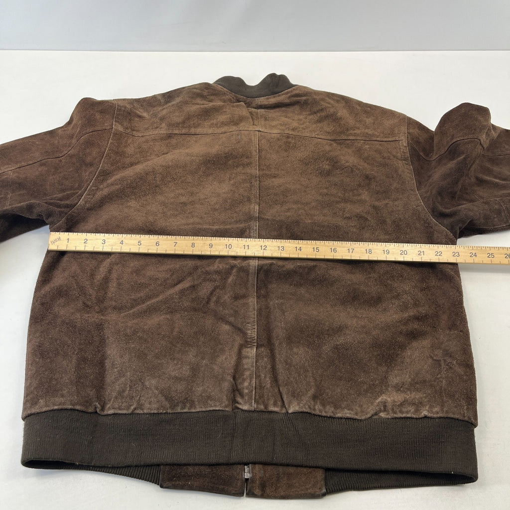 Clipper Mist Men's Dark Brown Suede Leather Bomber Jacket UK size Medium