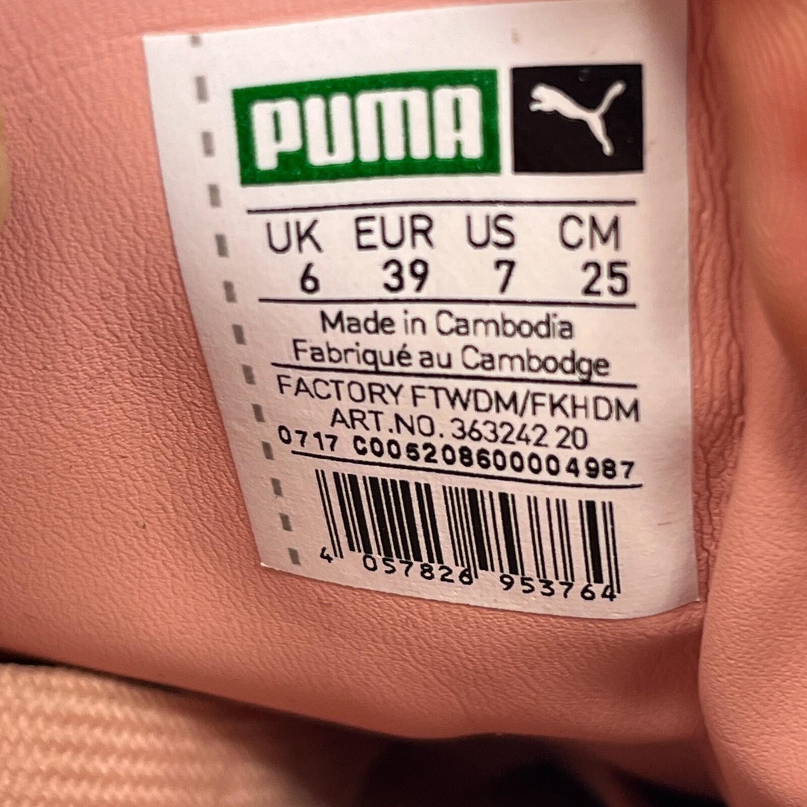 Puma Women's Palermo Trainers Suede Low Top Gum Sole in Pastel Ping UK size 6