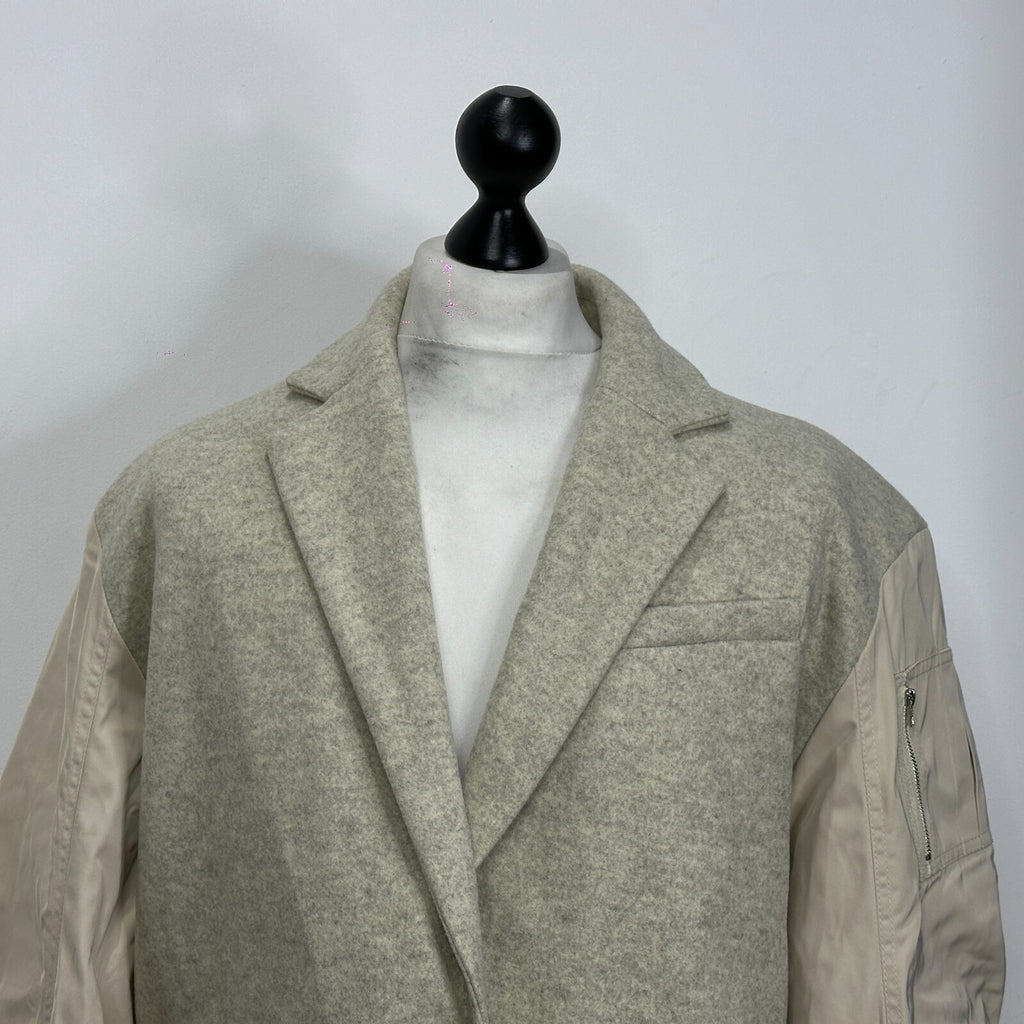 Nasty Gal Oversized Coat Jacket in Cream UK size 10 - Quilt Lined & Super Soft