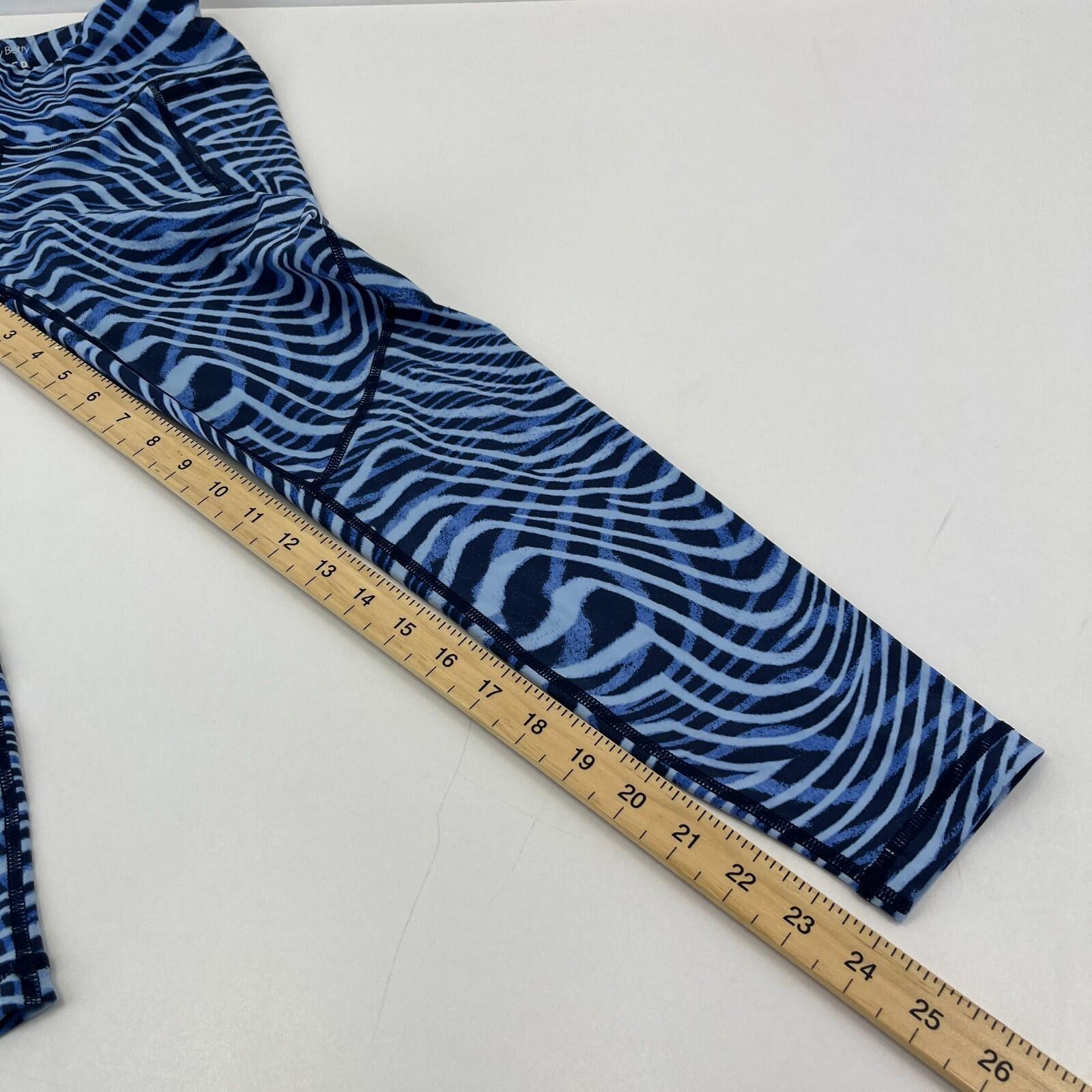 Sweaty Betty Power Gym Leggings in Zebra Print Blue Running Yoga Women's size XS