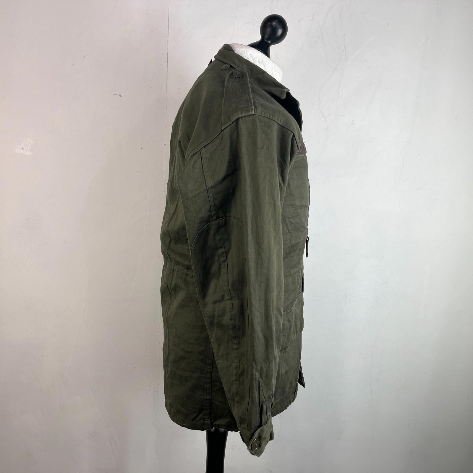 Vintage 1983 Socovet French Army Jacket Fatigue Smock Olive Green size 92C (M)
