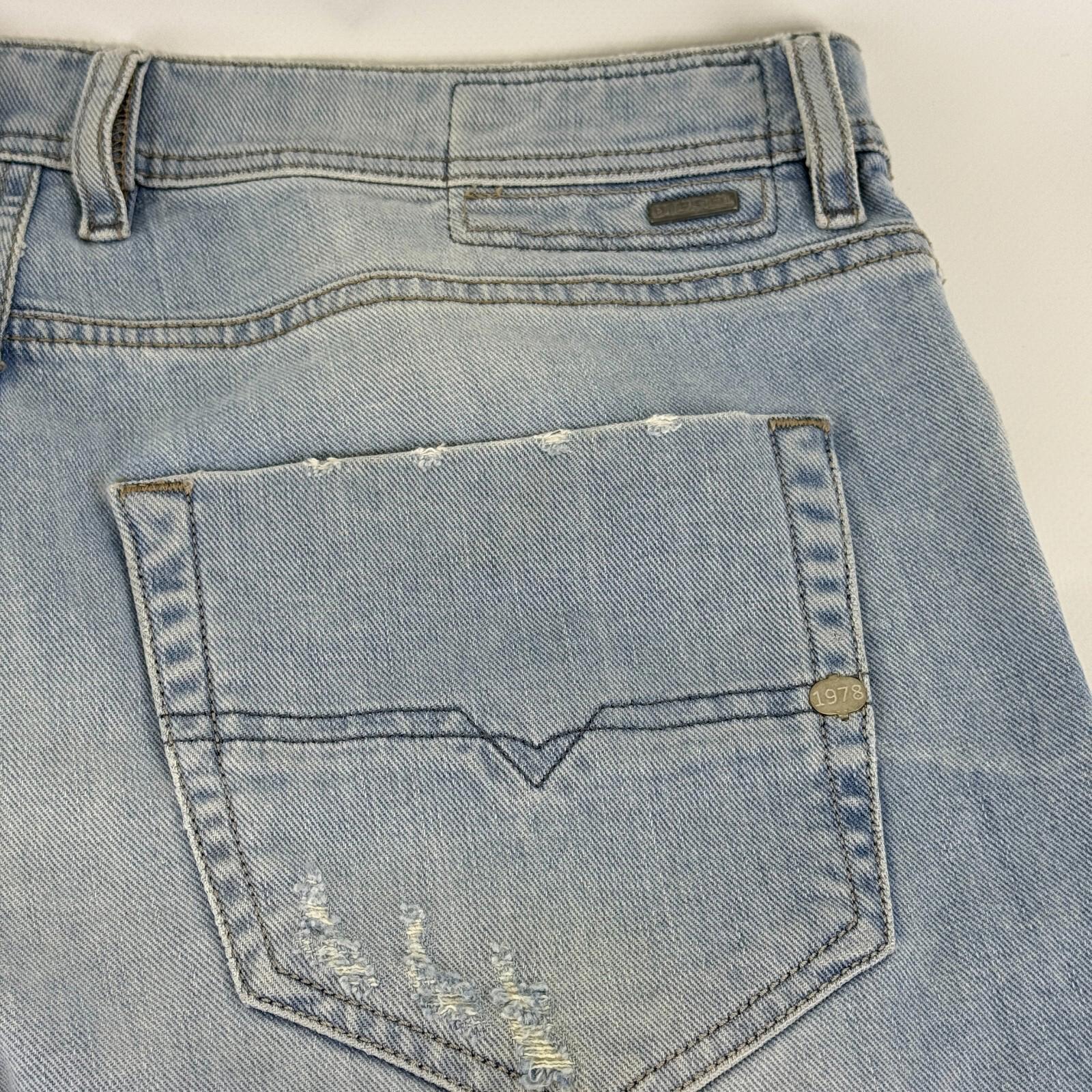 Diesel Tepphar Distressed Jeans Carrot Slim Womens W32" L32" Blue Stretch Cotton