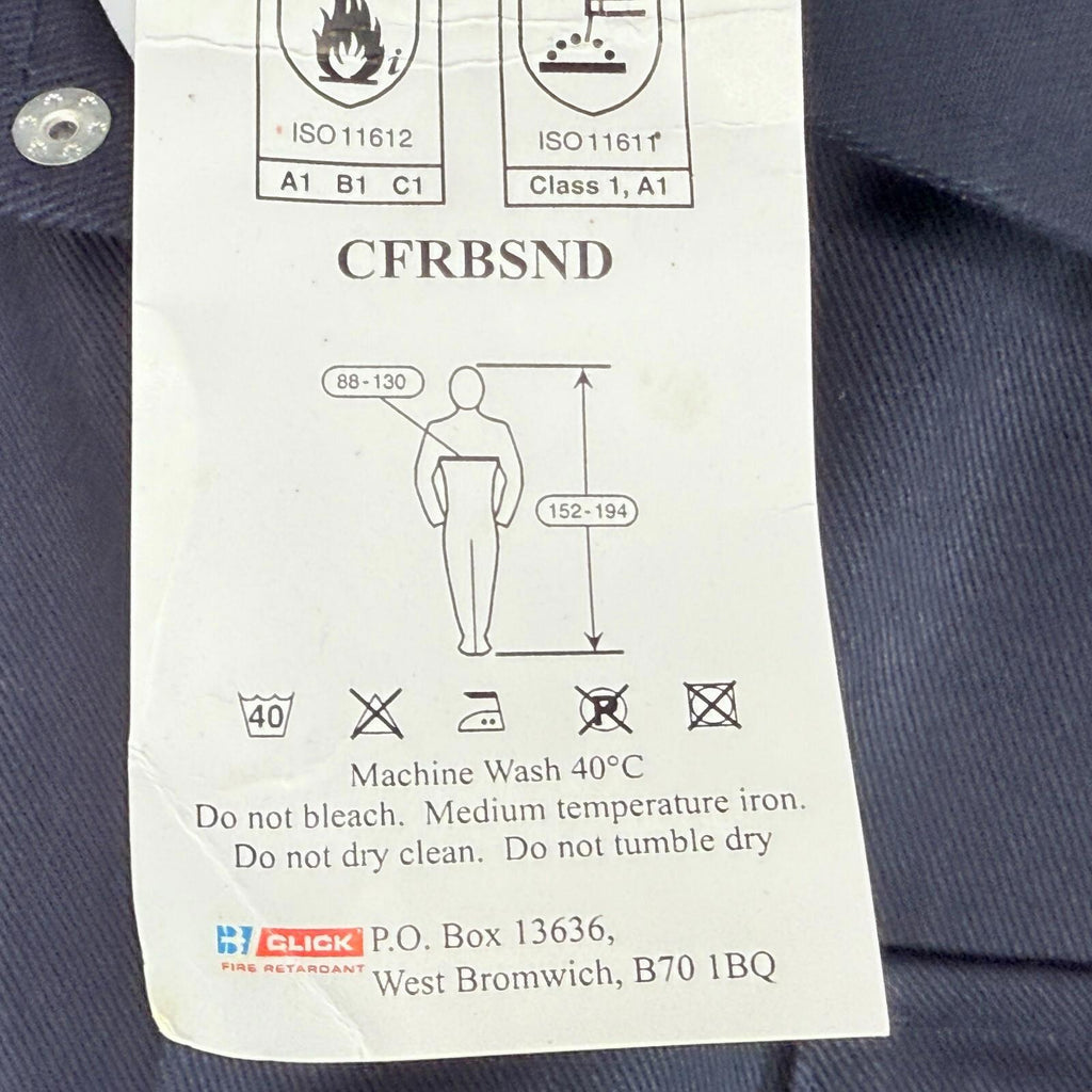 Beeswift Click Flame Retardant Boilersuit Overall Welding Coverall size 56