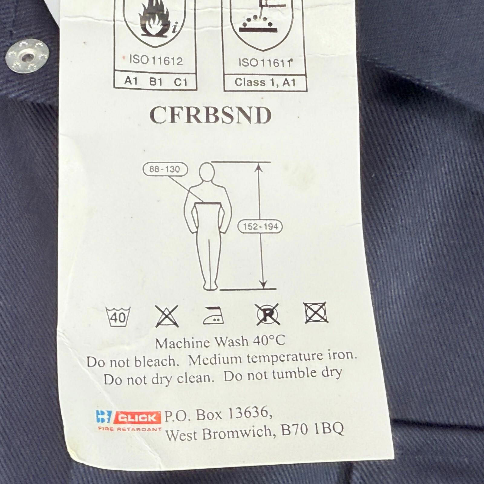 Beeswift Click Flame Retardant Boilersuit Overall Welding Coverall size 56