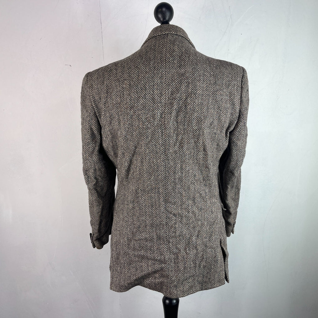 Crombie Men's Brown Herringbone Pure Wool Blazer size Medium