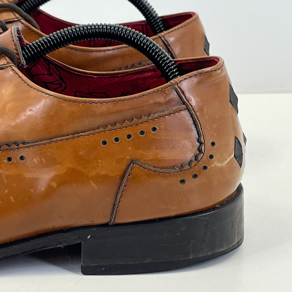 Jeffery West Muse Brown Leather Wingtip Shoes UK 9 EU 43 US 10
