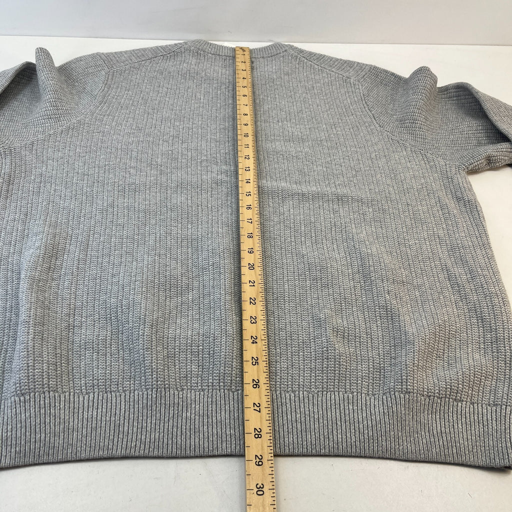 M&S Men's Cotton Blend Cable Knit Crew Neck Jumper Grey Marl 3XL New