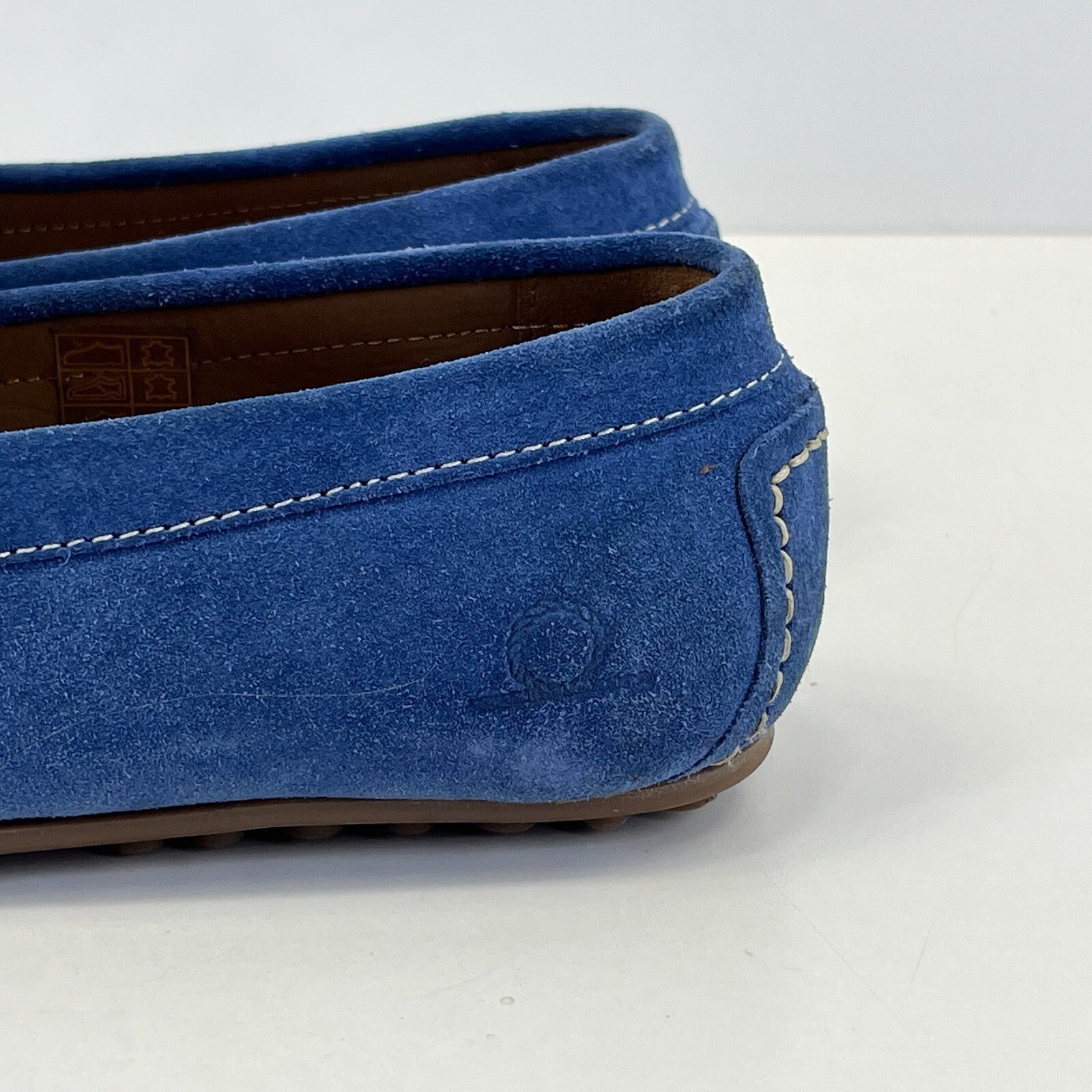 Chatham Parker Shoes Men’s Suede Leather Moccasin Loafers size 8 Admiral Blue