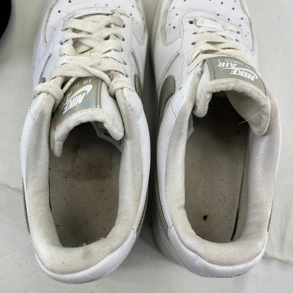 Nike Air Force 1 Trainers Women’s UK size 6 White with Holographic Swoosh AF1