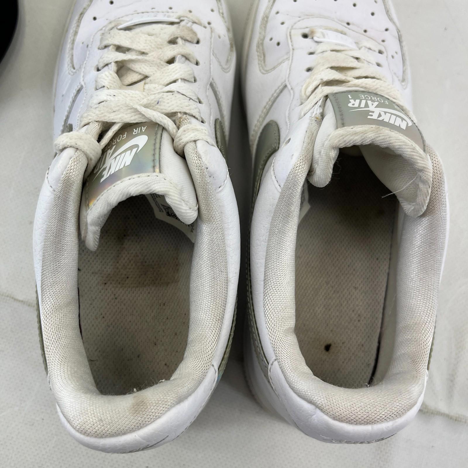 Nike Air Force 1 Trainers Women’s UK size 6 White with Holographic Swoosh AF1