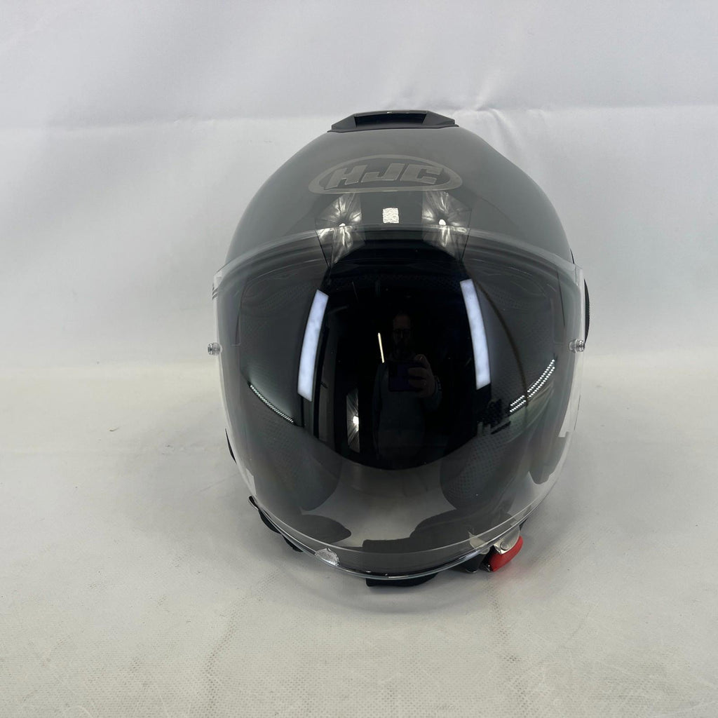 HJC I40N Plain Open Face Motorcycle Helmet size M Grey - Urban Scooter Crash Lid