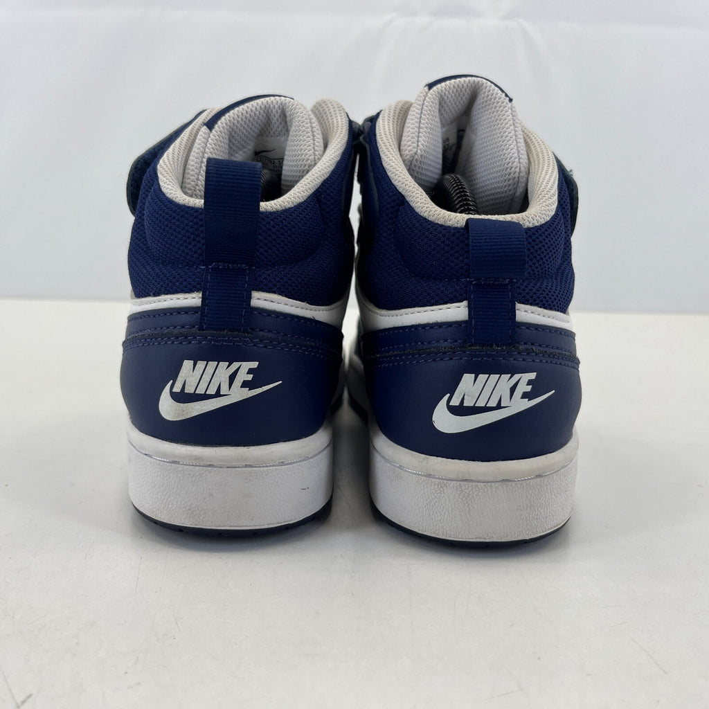 Nike Court Borough Mid 2 Trainers White Navy Blue Sneakers UK 5.5 EU 38.5 US 6Y