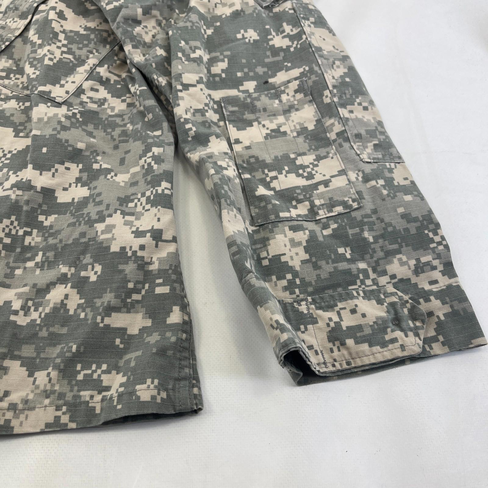 US Army Digital Camo Combat Uniform Ripstop Field Zip Coat Jacket Medium Short