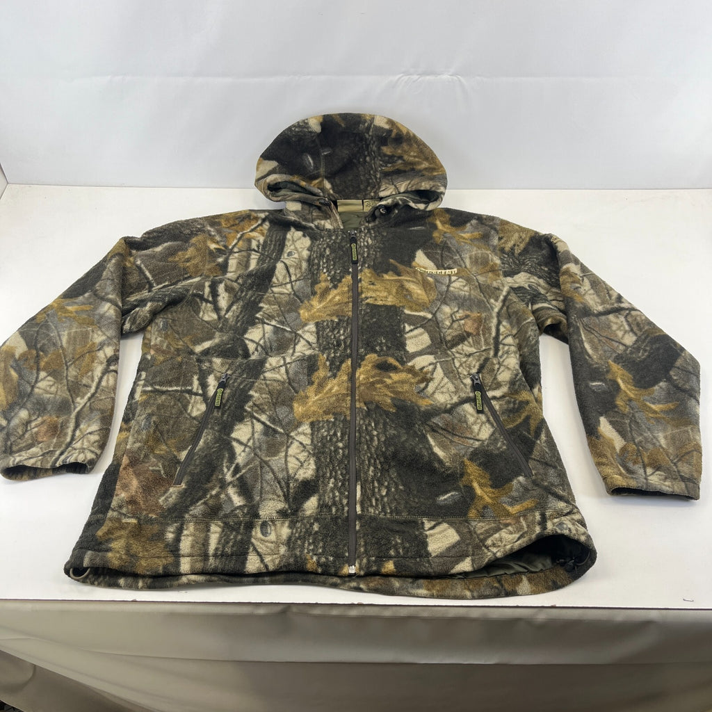 Field & Stream No-Scent Realtree Lined Fleece Jacket XL Mens Hooded Camo Hunting