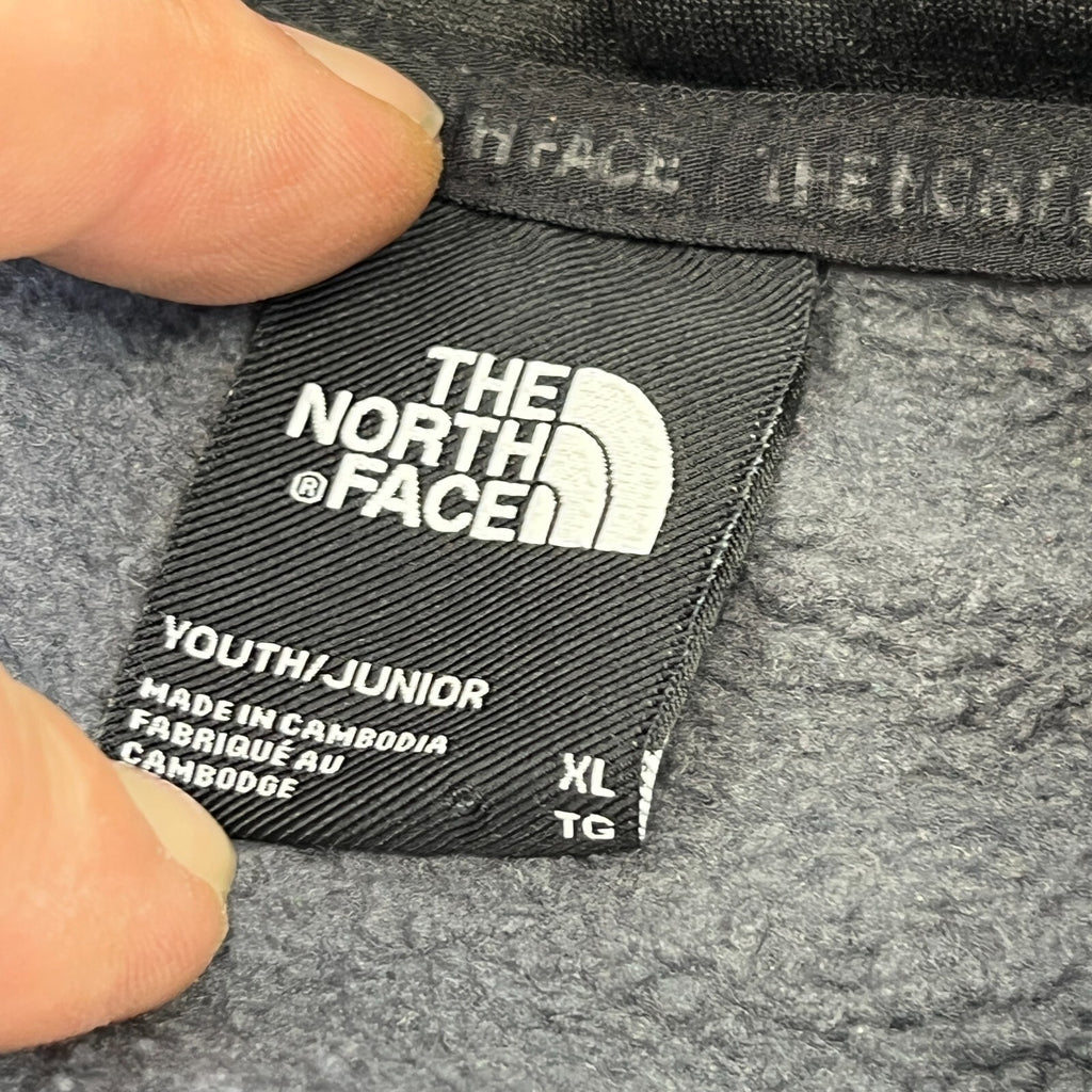 The North Face Boys Graphic Hoodie Jumper 14-15 Years XL Grey & Black