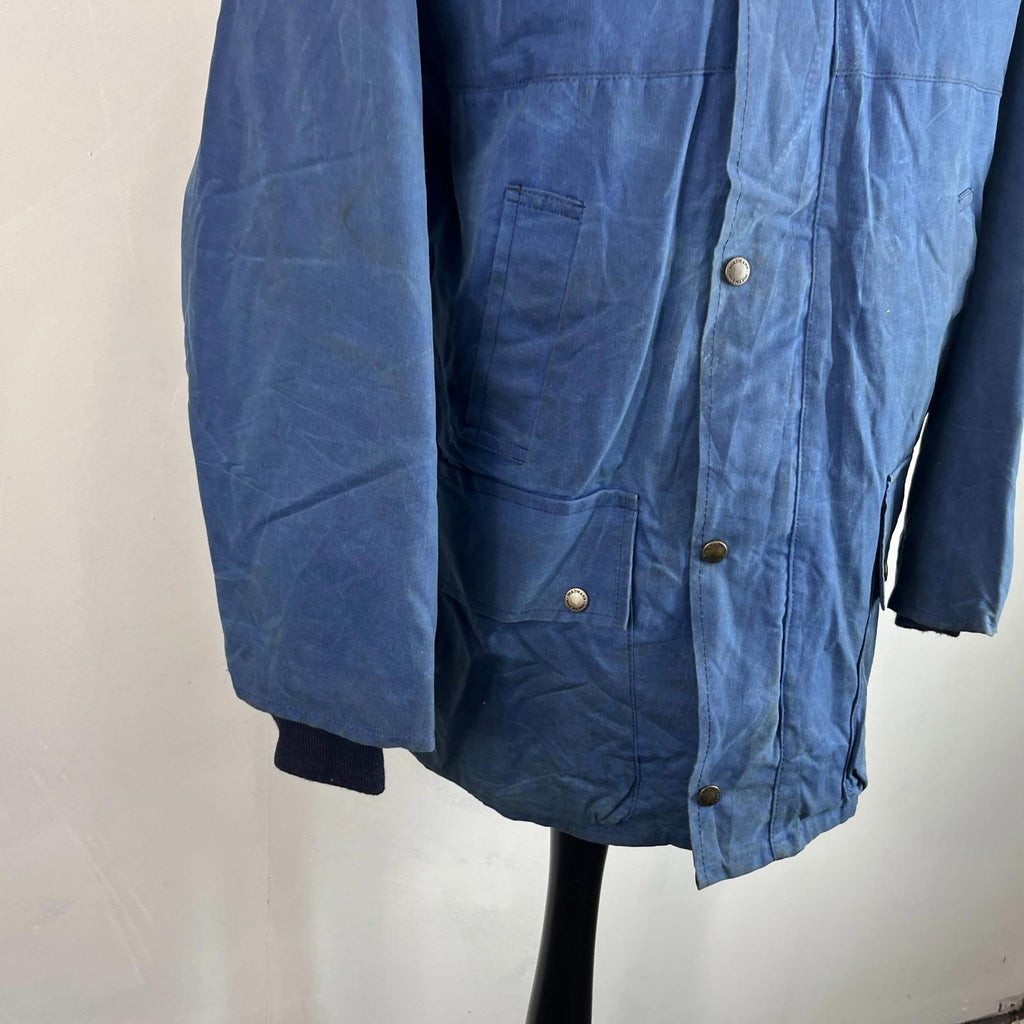 Portman Wax Jacket in Blue  Corduroy Collar size Small