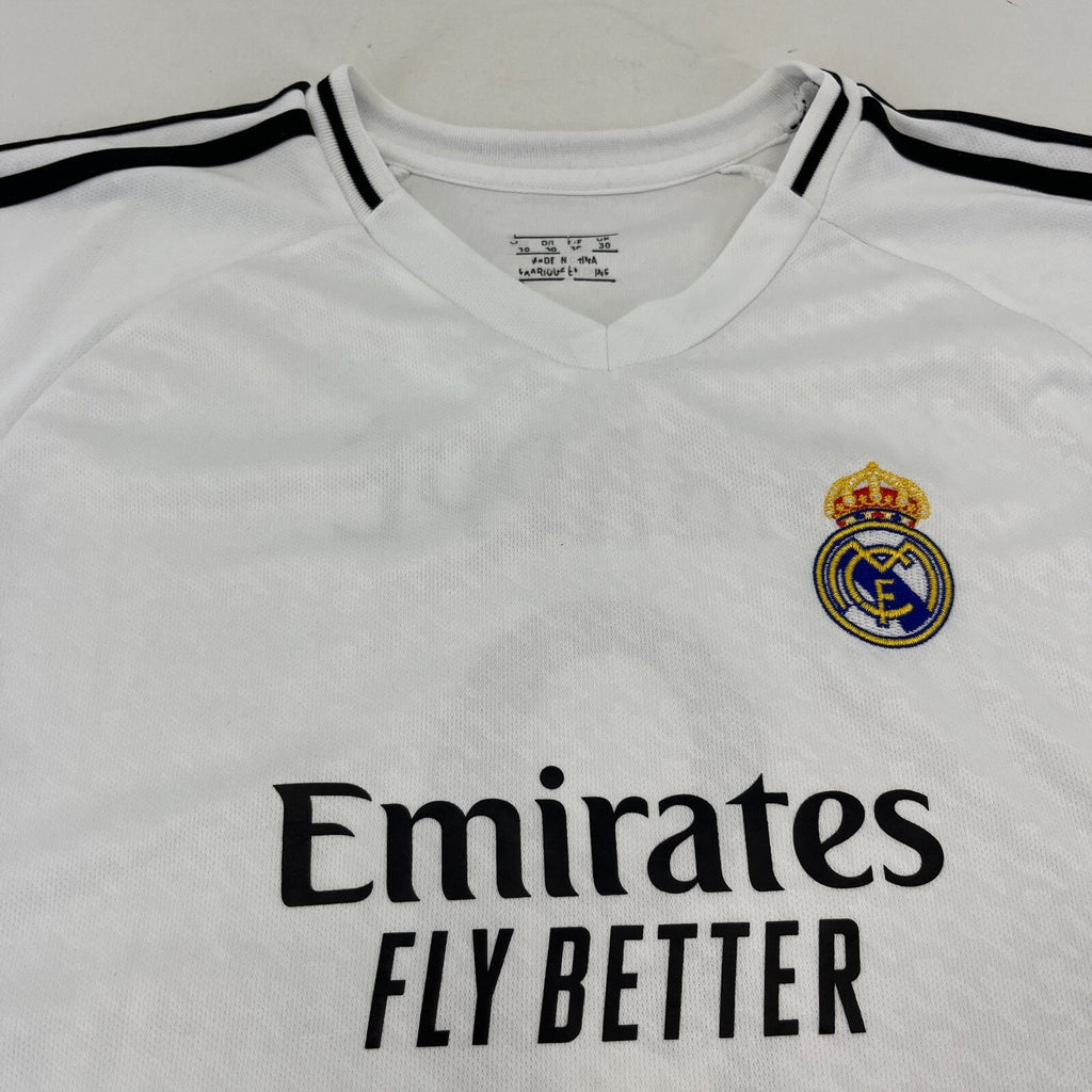 Real Madrid FC Mbappe 9 Kids Home Shirt Football Jersey Size 30 (11-12 Years)
