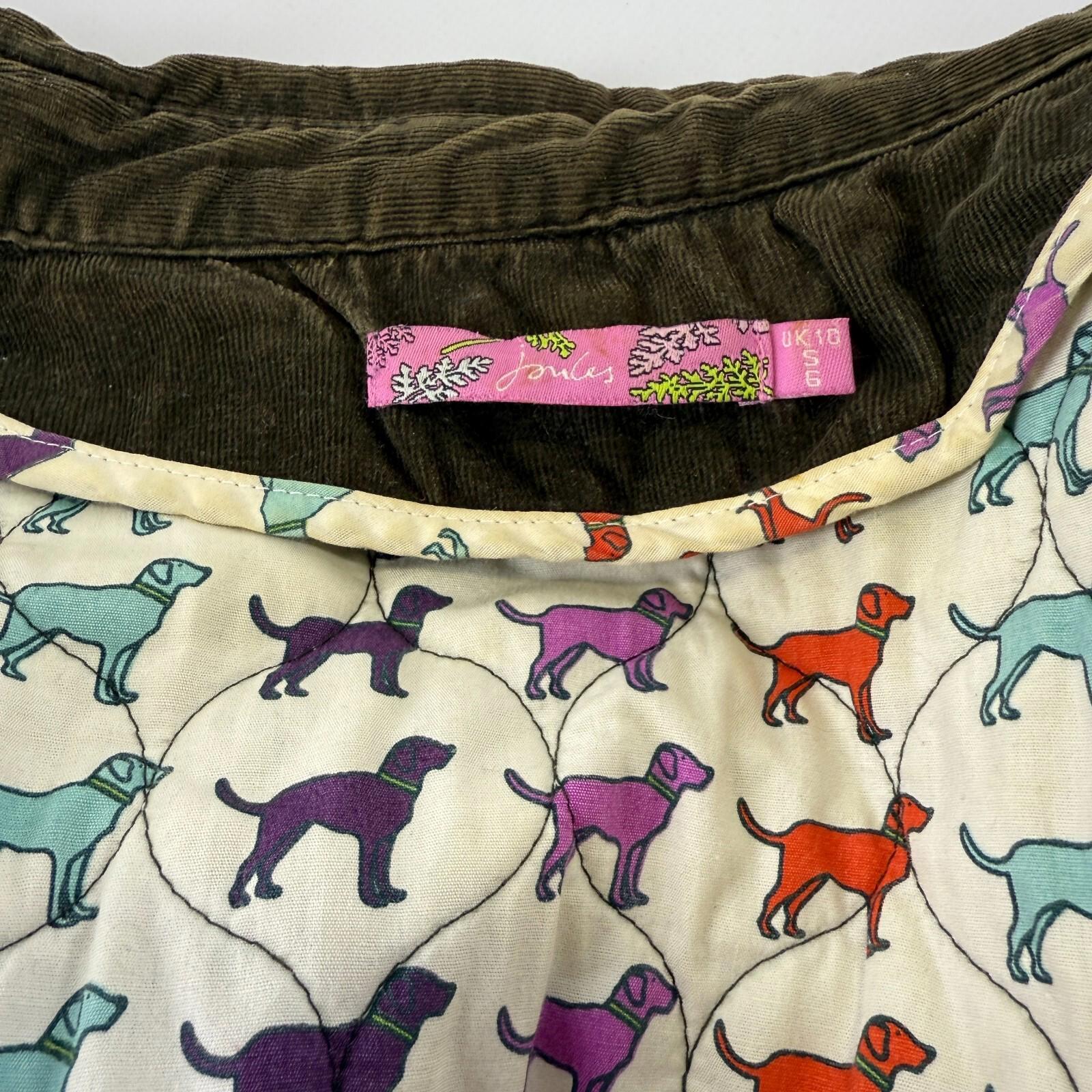 Joules Dog Lover Corduroy Jacket Chocolate Brown UK Women's size 10
