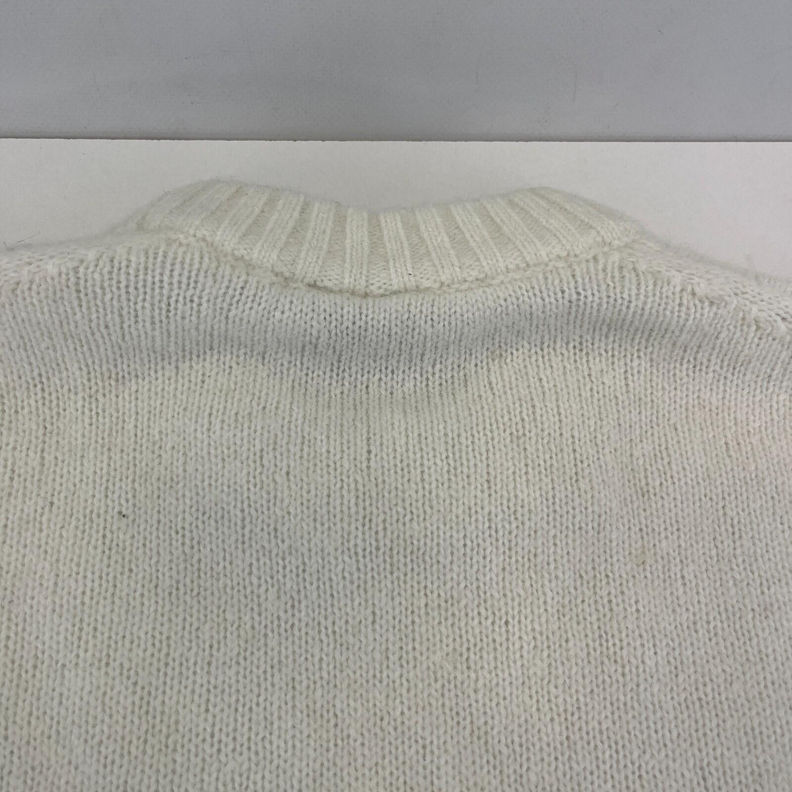 Sweaty Betty Alpine Wool Crew Neck Jumper Sweater in Lily White size S Alpaca