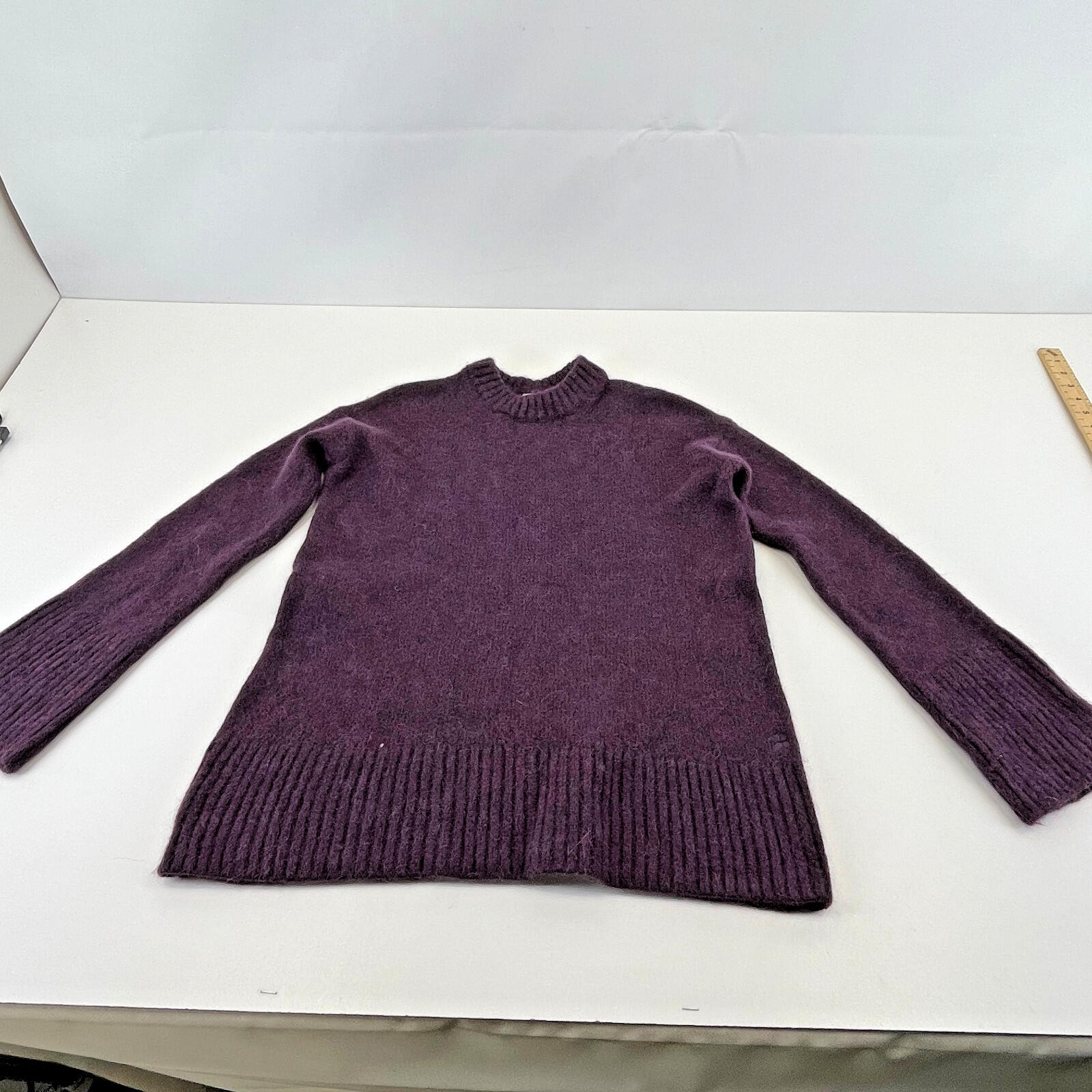 Sweaty Betty Alpine Wool Crew Neck Jumper Sweater in Purple size XXS/6 Alpaca
