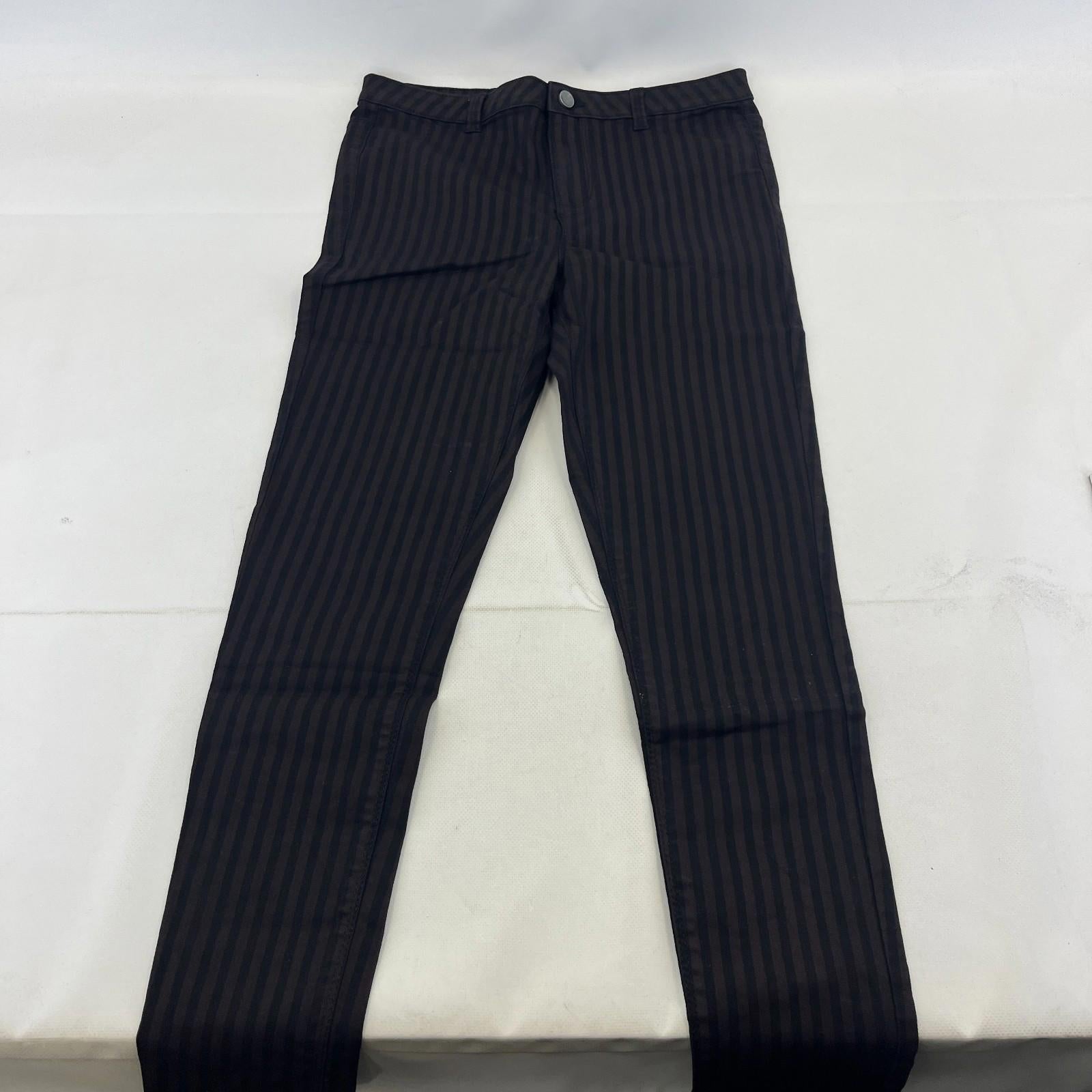 Clockhouse Womens Black/Purple Striped Jeans Cotton Blend Skinny size 40R NWOT