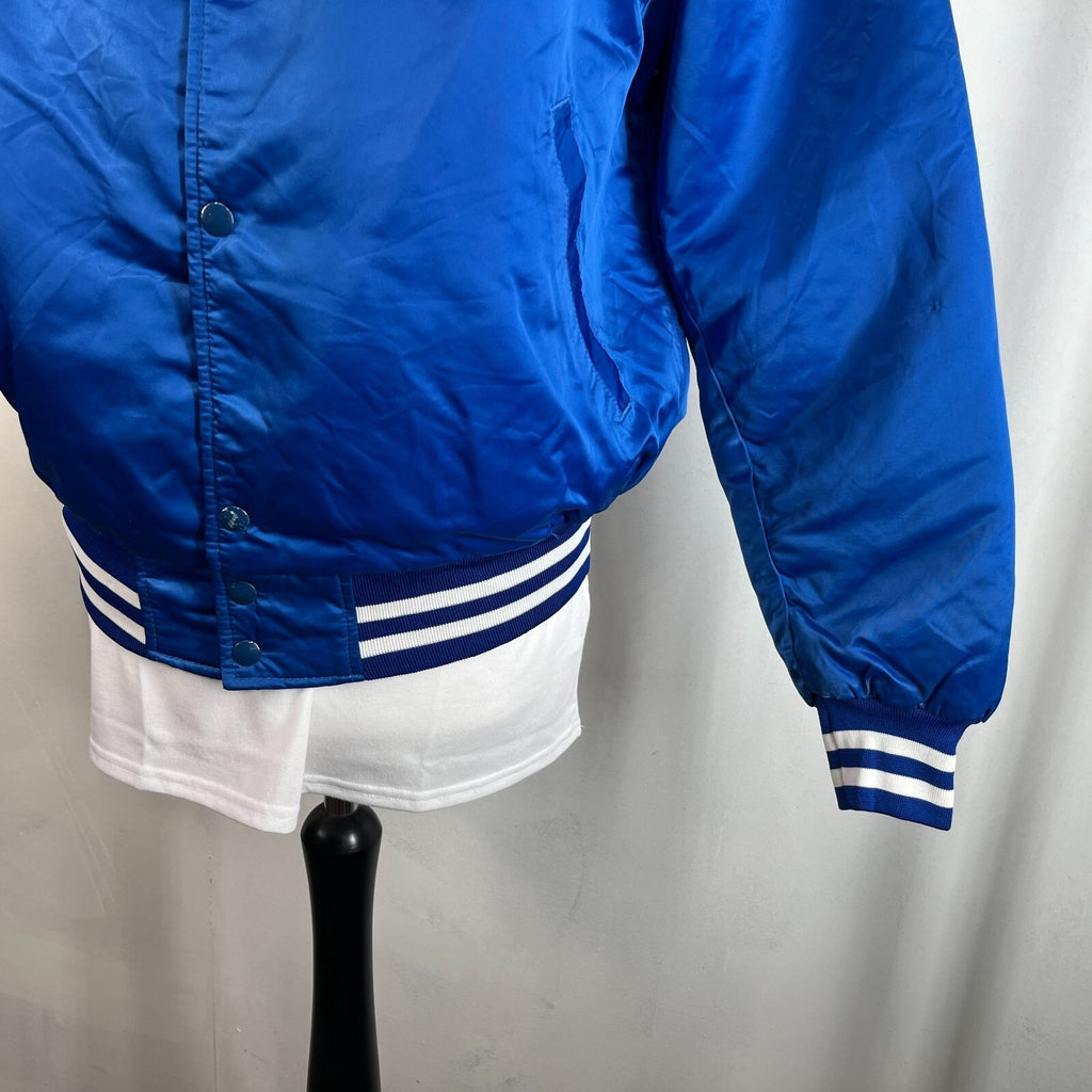 Genuine Saints Men's Baseball Jacket Bomber Top Metallic Blue size XL