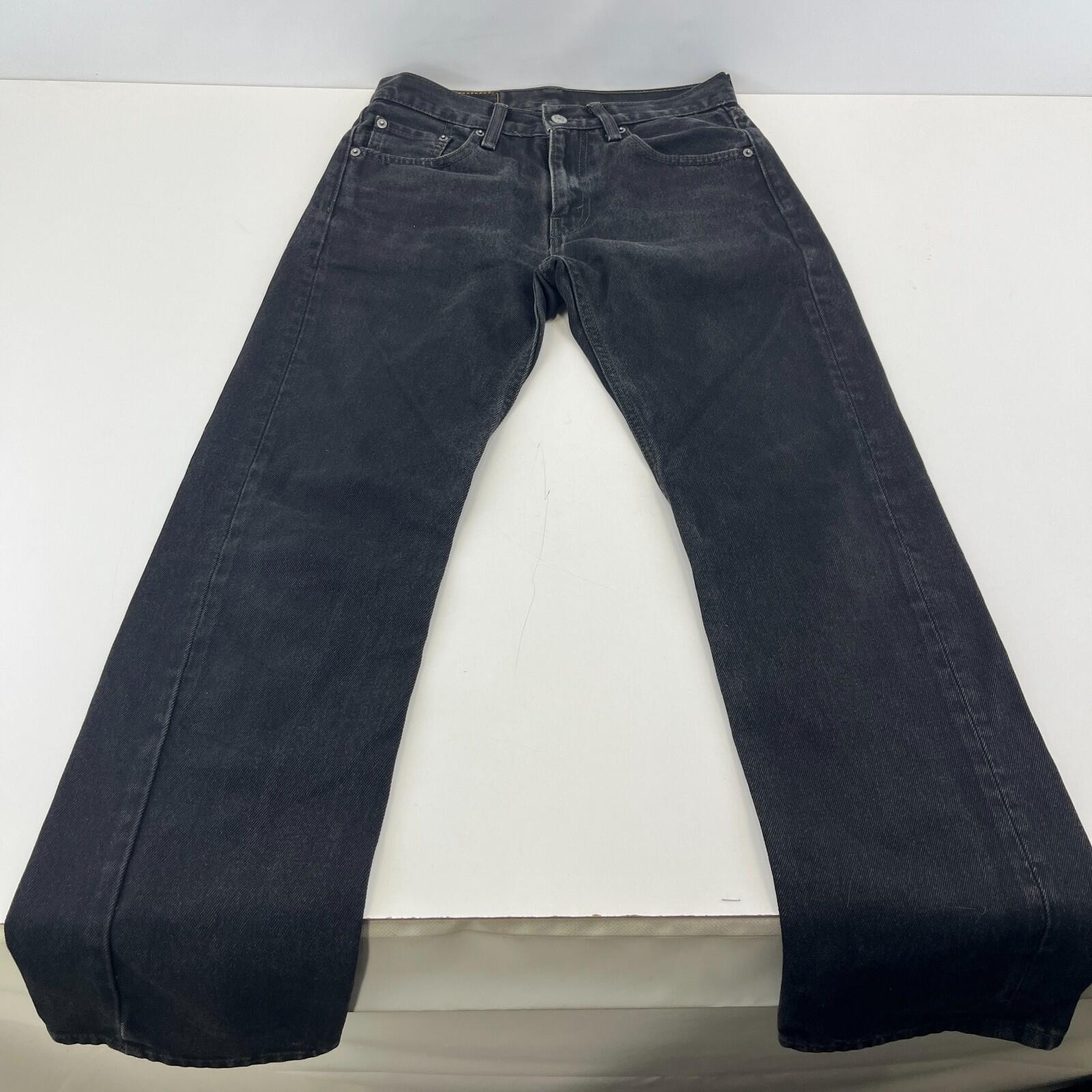 Women's Levi's 505 Regular Fit Jeans W29" L30" Black Denim Straight Leg