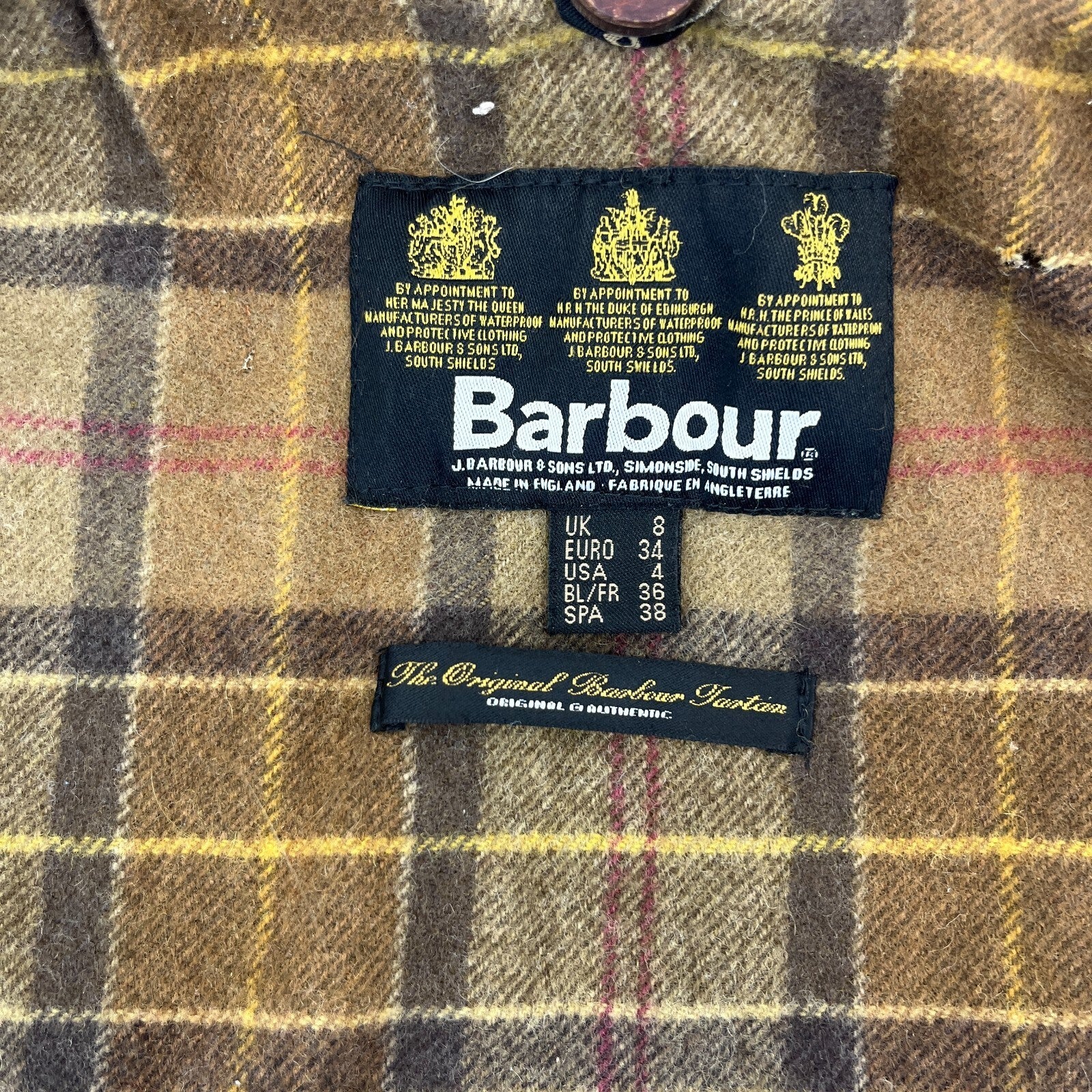 Barbour L1600 Distressed Look Wax Utility Jacket Women’s UK 8 Brown Field Coat
